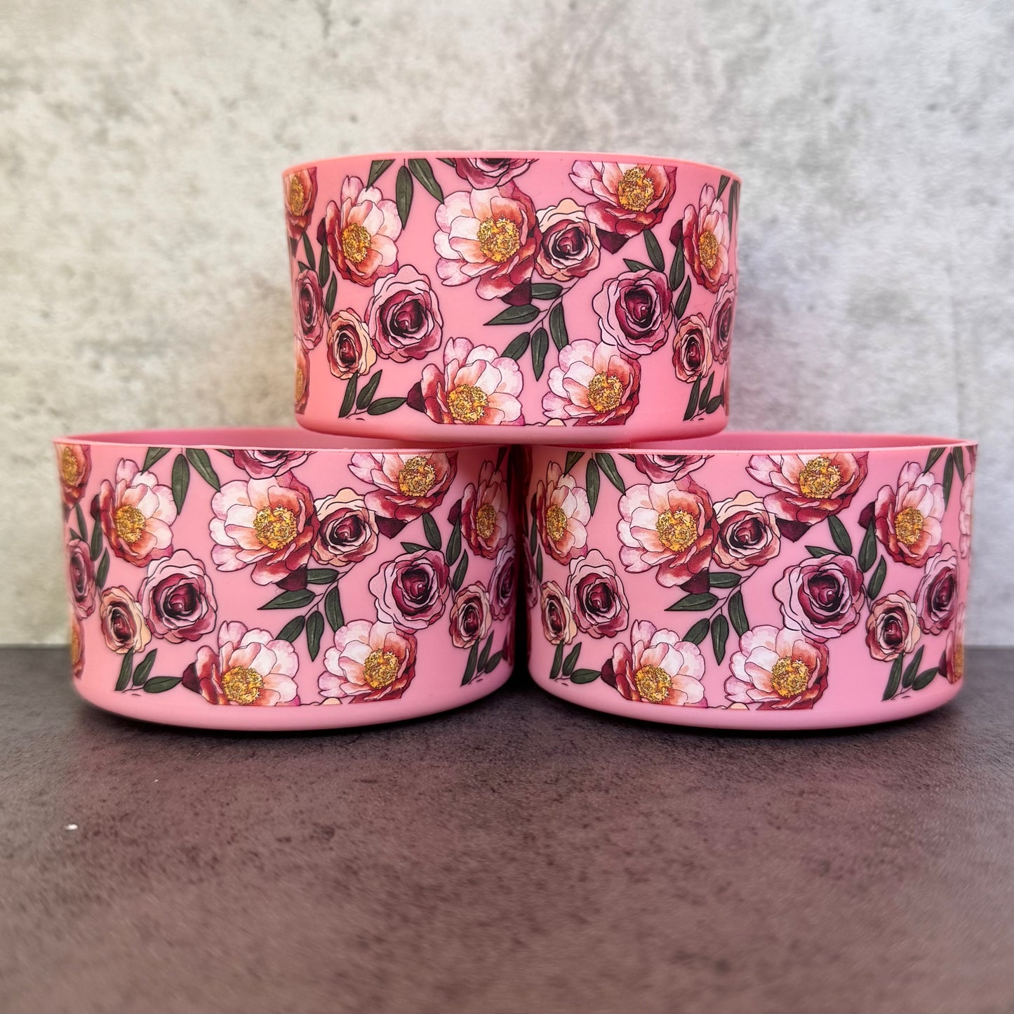 Blushing Birthday Blooms Limited Edition Set - Silicone Tumbler Boot and Sparkly Straw 20-40oz