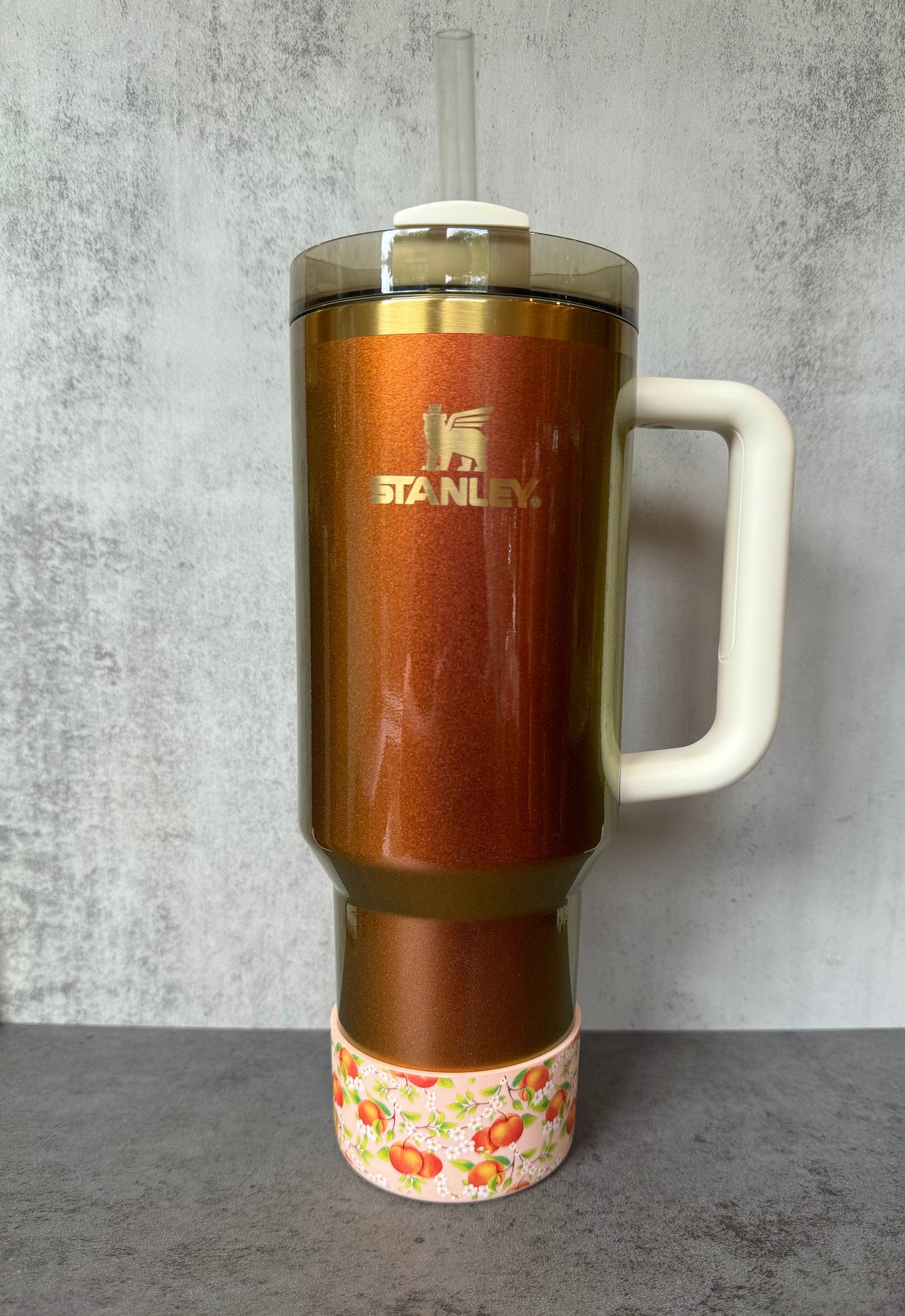 Peach Blossoms - Silicone Stanley Tumbler Boot 20-40oz
