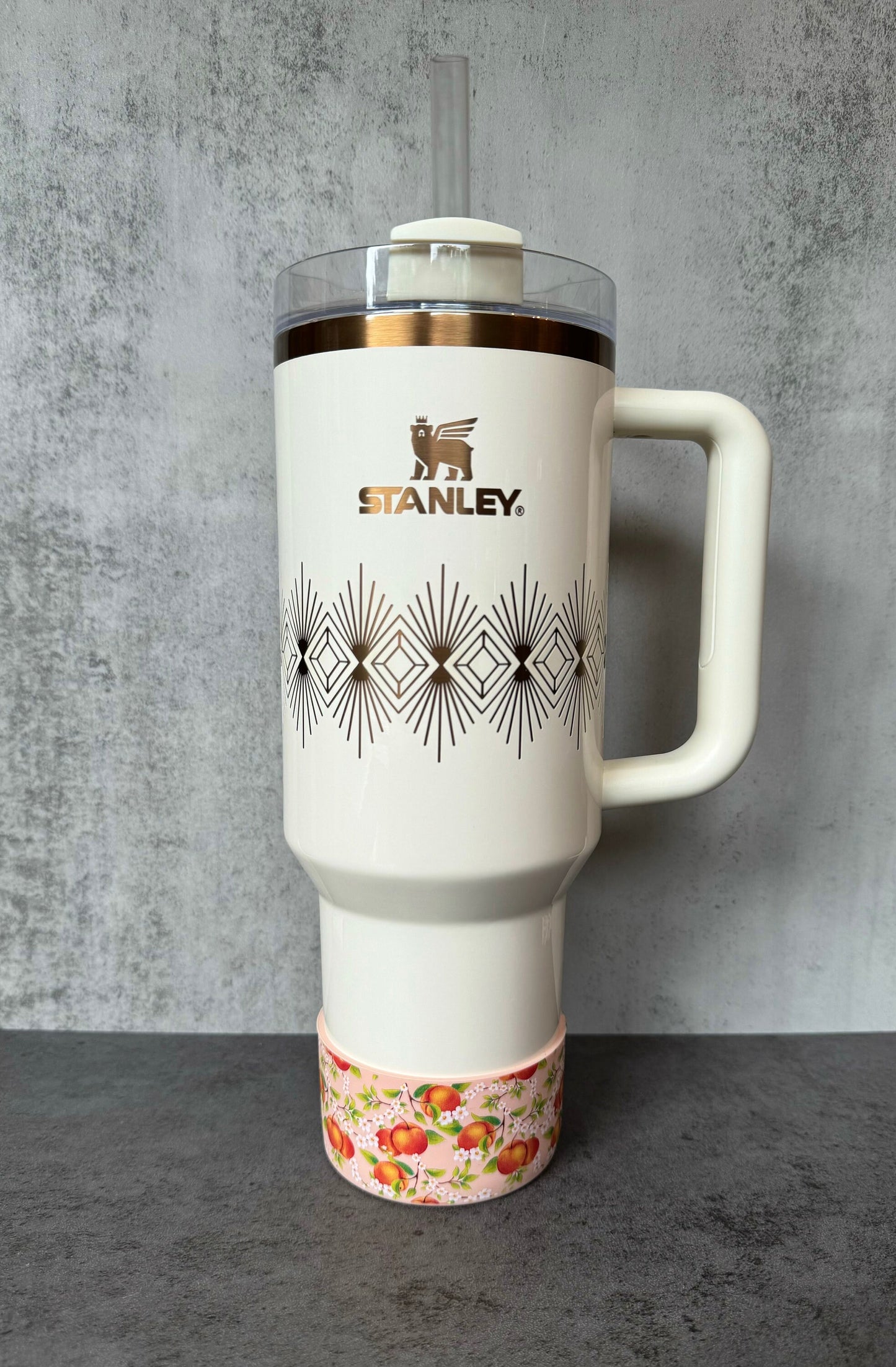 Peach Blossoms - Silicone Stanley Tumbler Boot 20-40oz