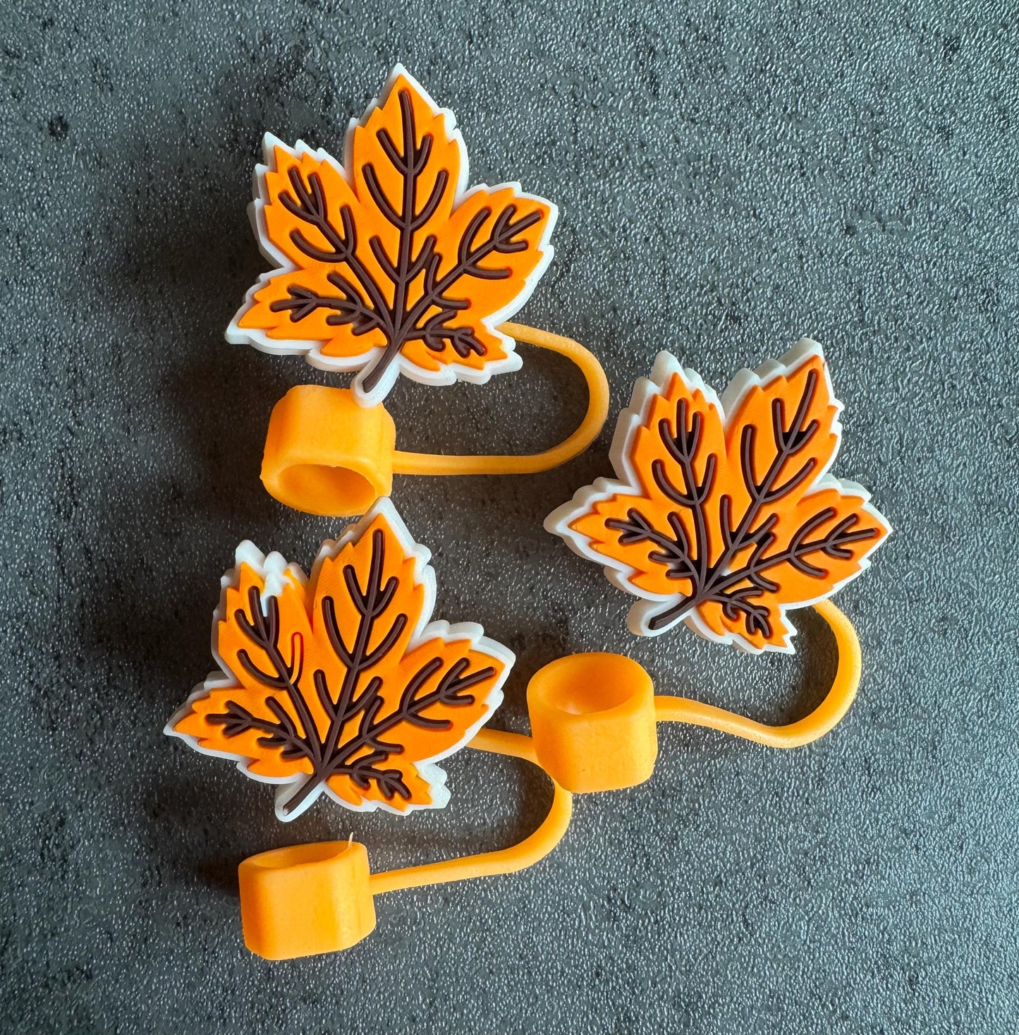Autumn Leaf Orange 10mm Straw Topper