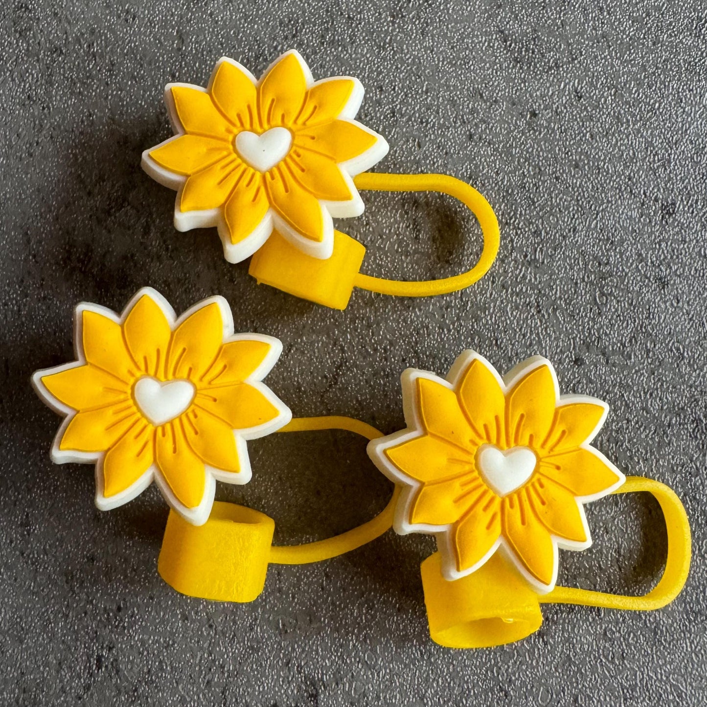 Yellow Flower 10mm Straw Topper