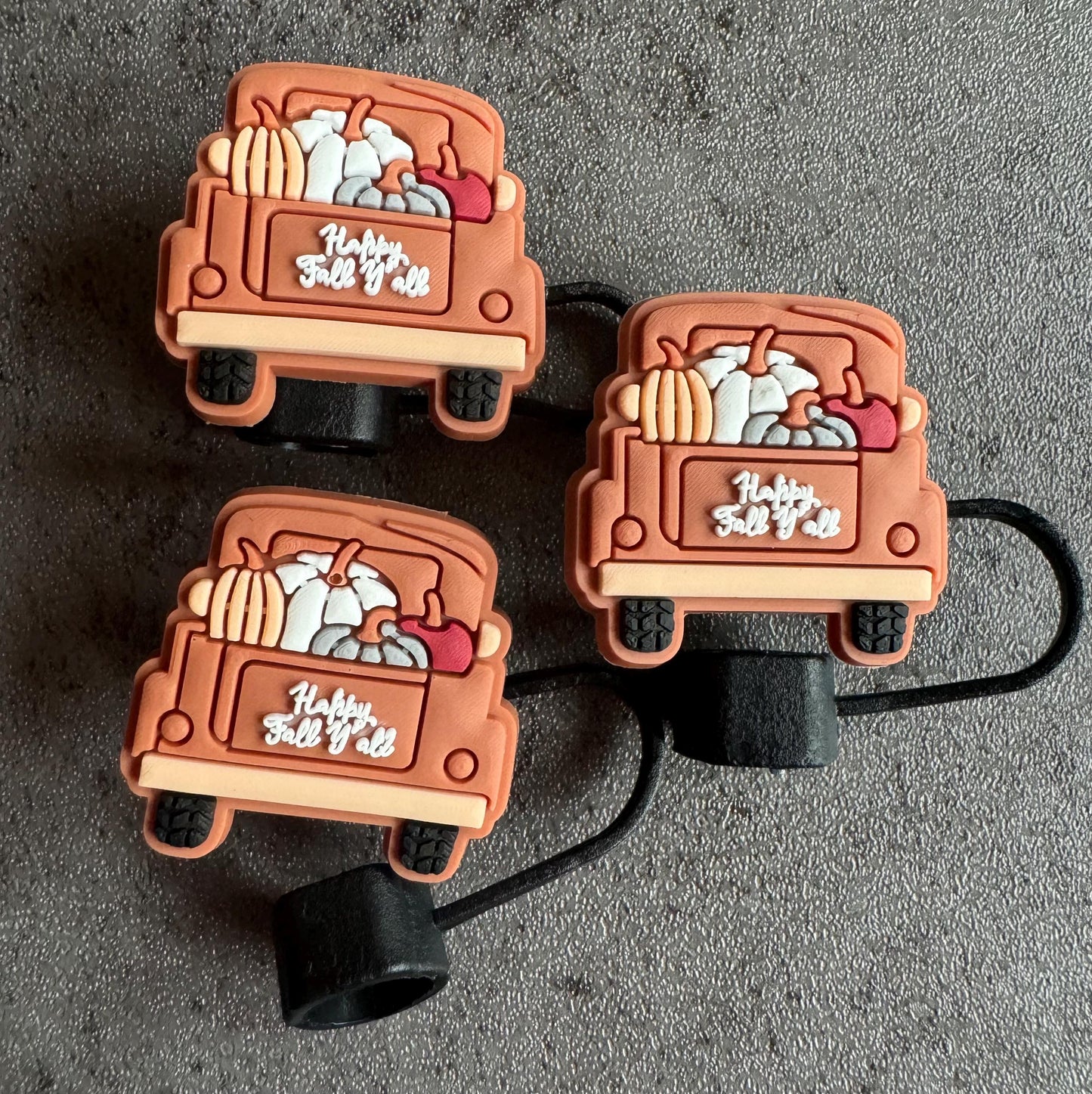 Happy Fall Y’all Pumpkin Truck 10mm Straw Topper