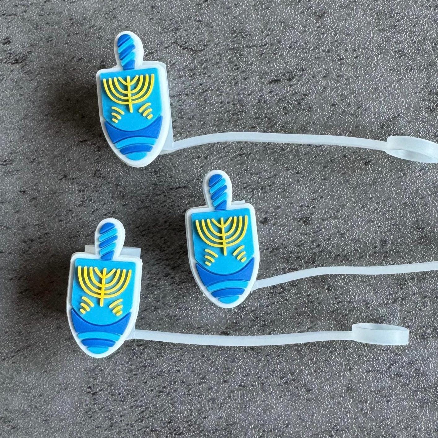 Hanukkah Dreidel 10mm Straw Topper