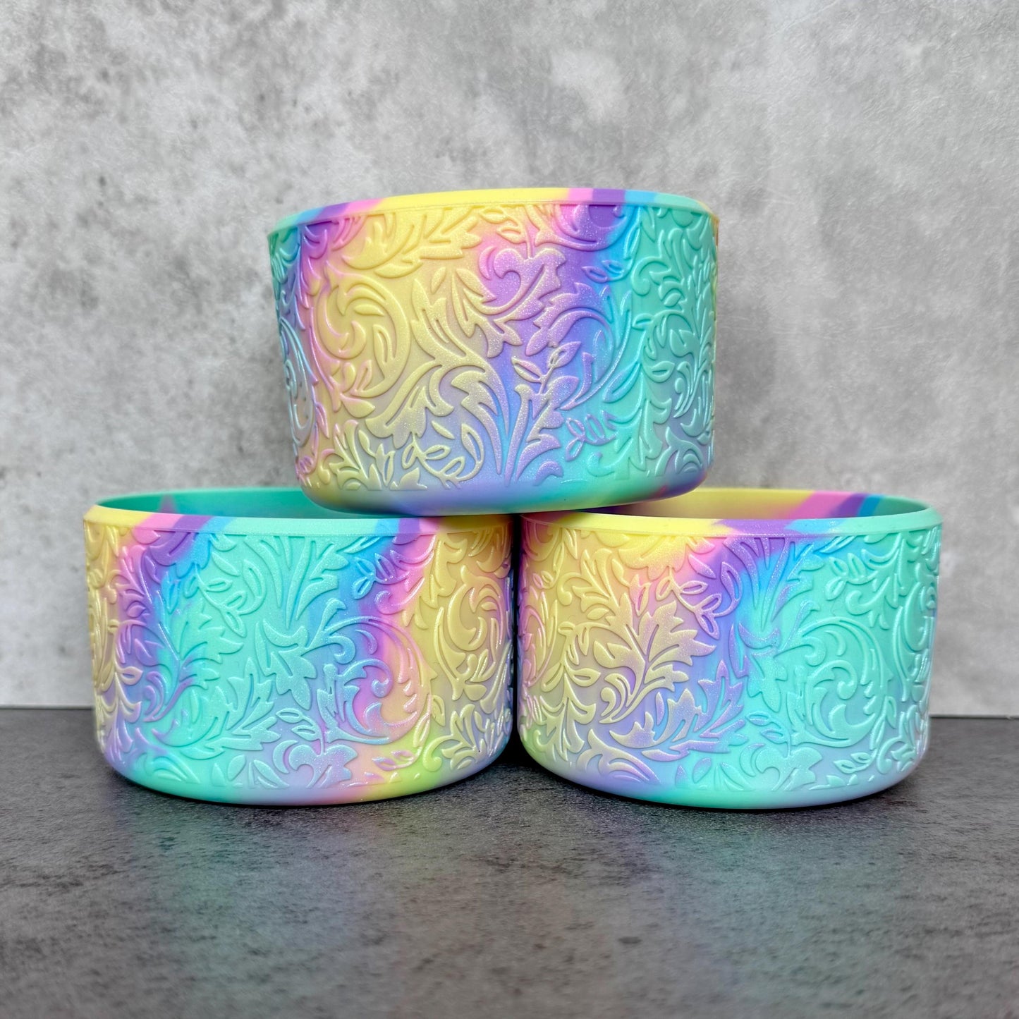 The Baroque Collection - Pastel Blend Shimmer - Silicone Tumbler Boot 20-40oz
