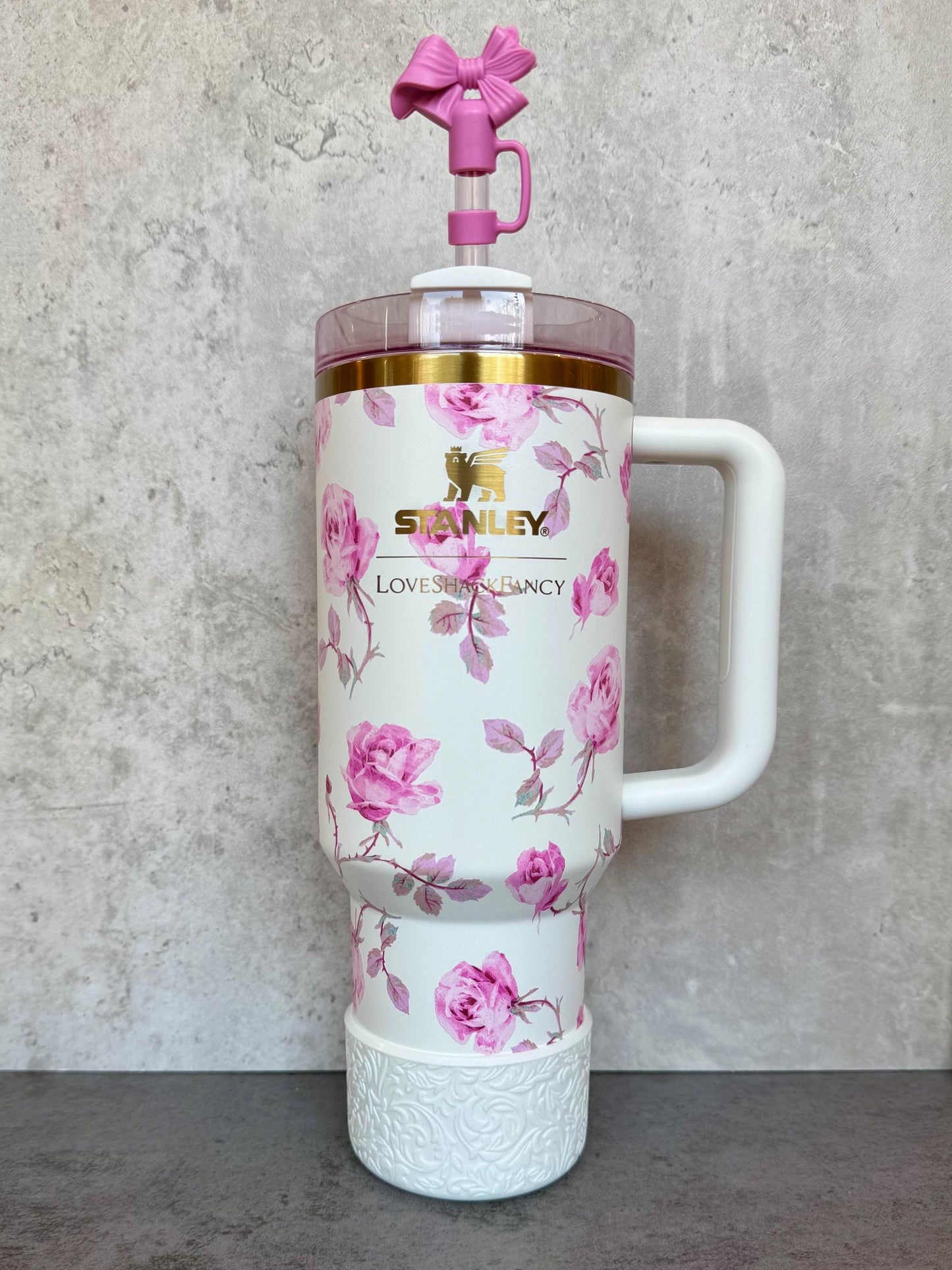 The Baroque Collection - Blanc Shimmer - Silicone Tumbler Boot 20-40oz