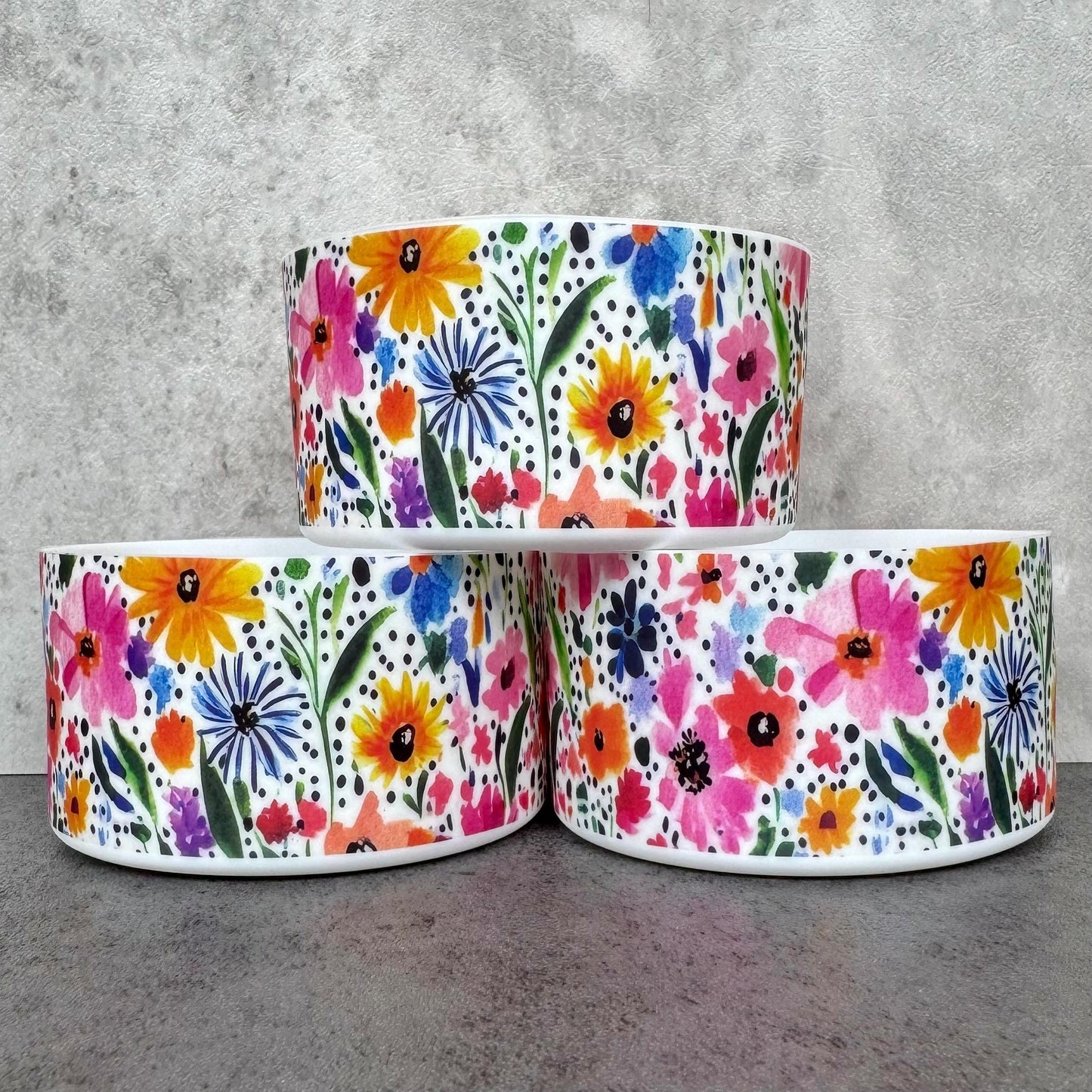 Polka Dot Floral - Silicone Stanley Tumbler Boot 20-40oz
