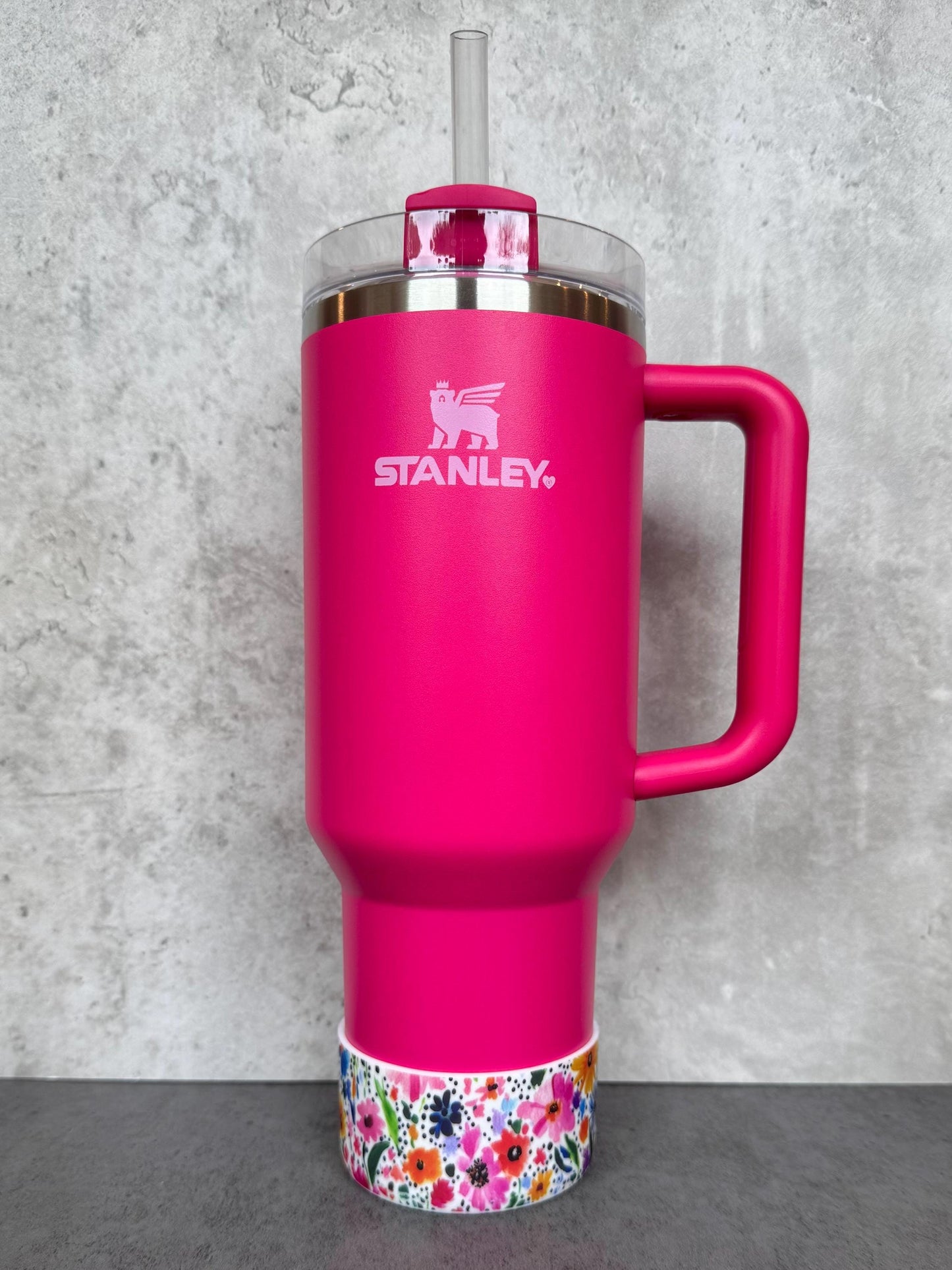 Polka Dot Floral - Silicone Stanley Tumbler Boot 20-40oz