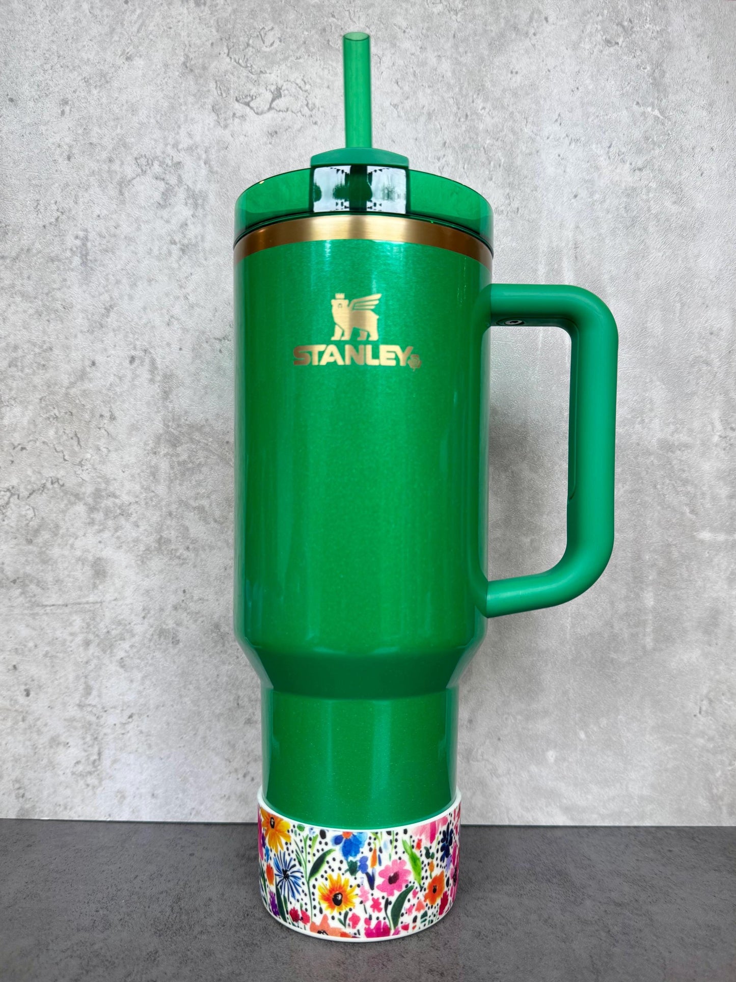 Polka Dot Floral - Silicone Stanley Tumbler Boot 20-40oz