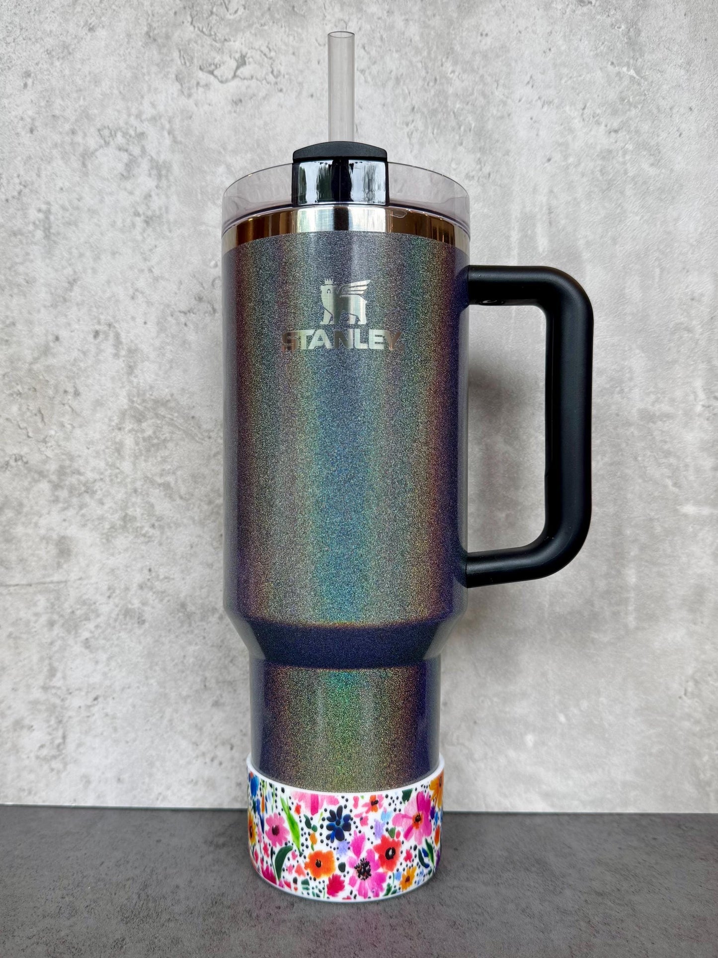 Polka Dot Floral - Silicone Stanley Tumbler Boot 20-40oz