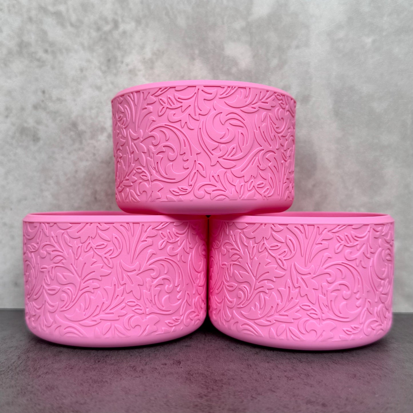 The Baroque Collection - Peony Pink - Silicone Stanley Tumbler Boot 20-40oz