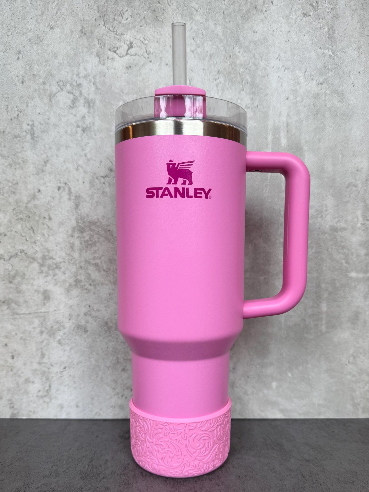 The Baroque Collection - Peony Pink - Silicone Stanley Tumbler Boot 20-40oz