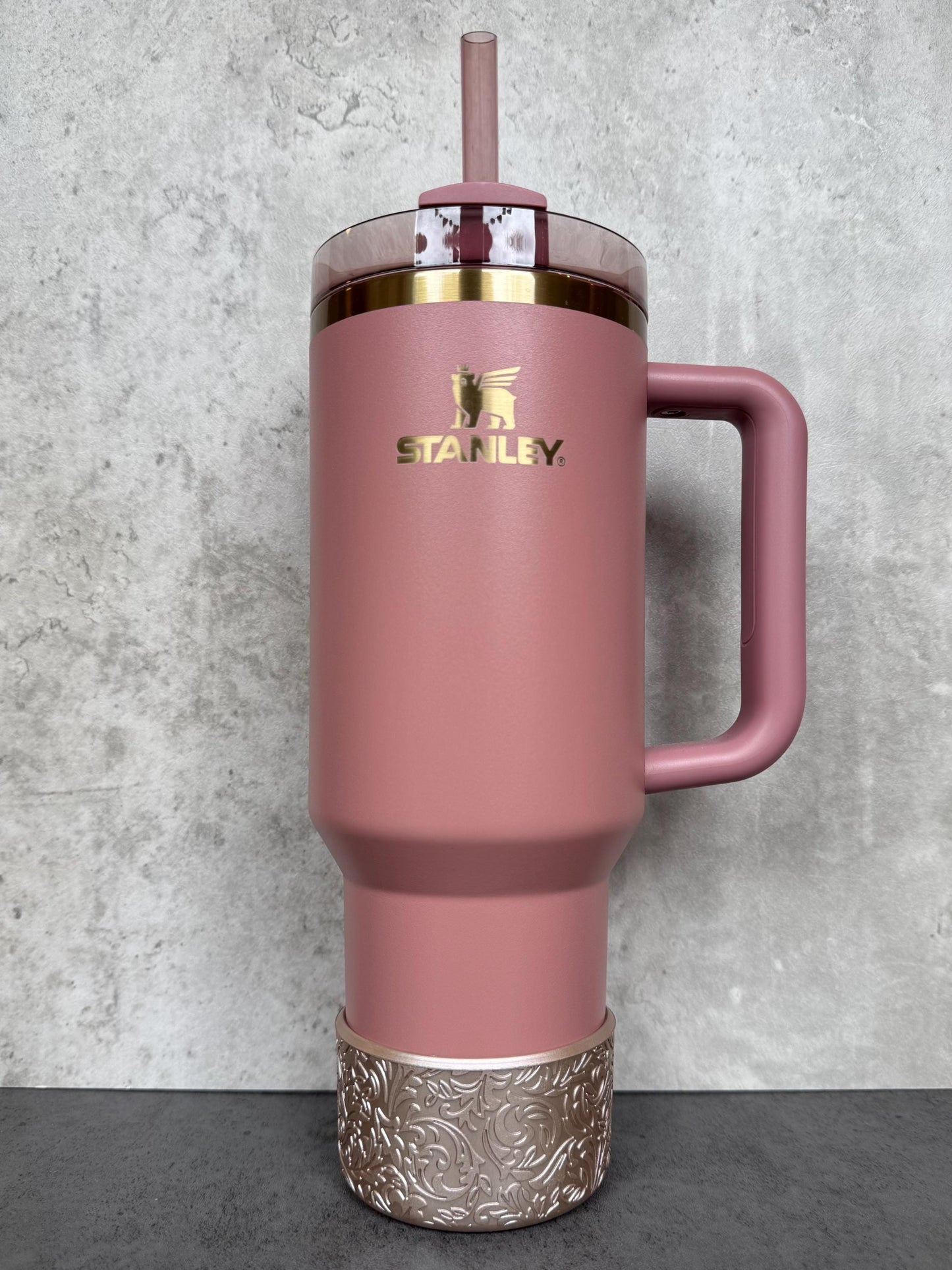 The Baroque Collection - Rose Gold Metallic - Silicone Stanley Tumbler Boot 20-40oz