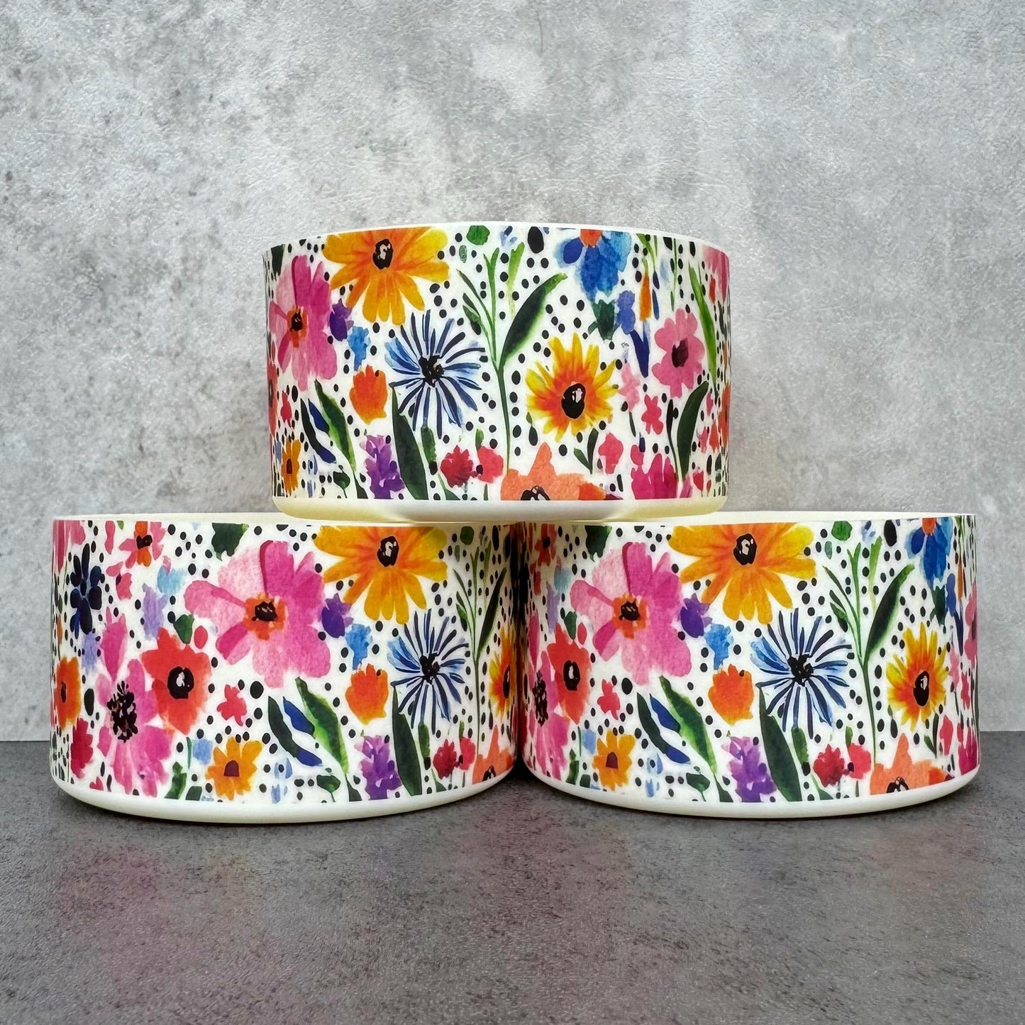 Polka Dot Floral - Silicone Stanley Tumbler Boot 20-40oz