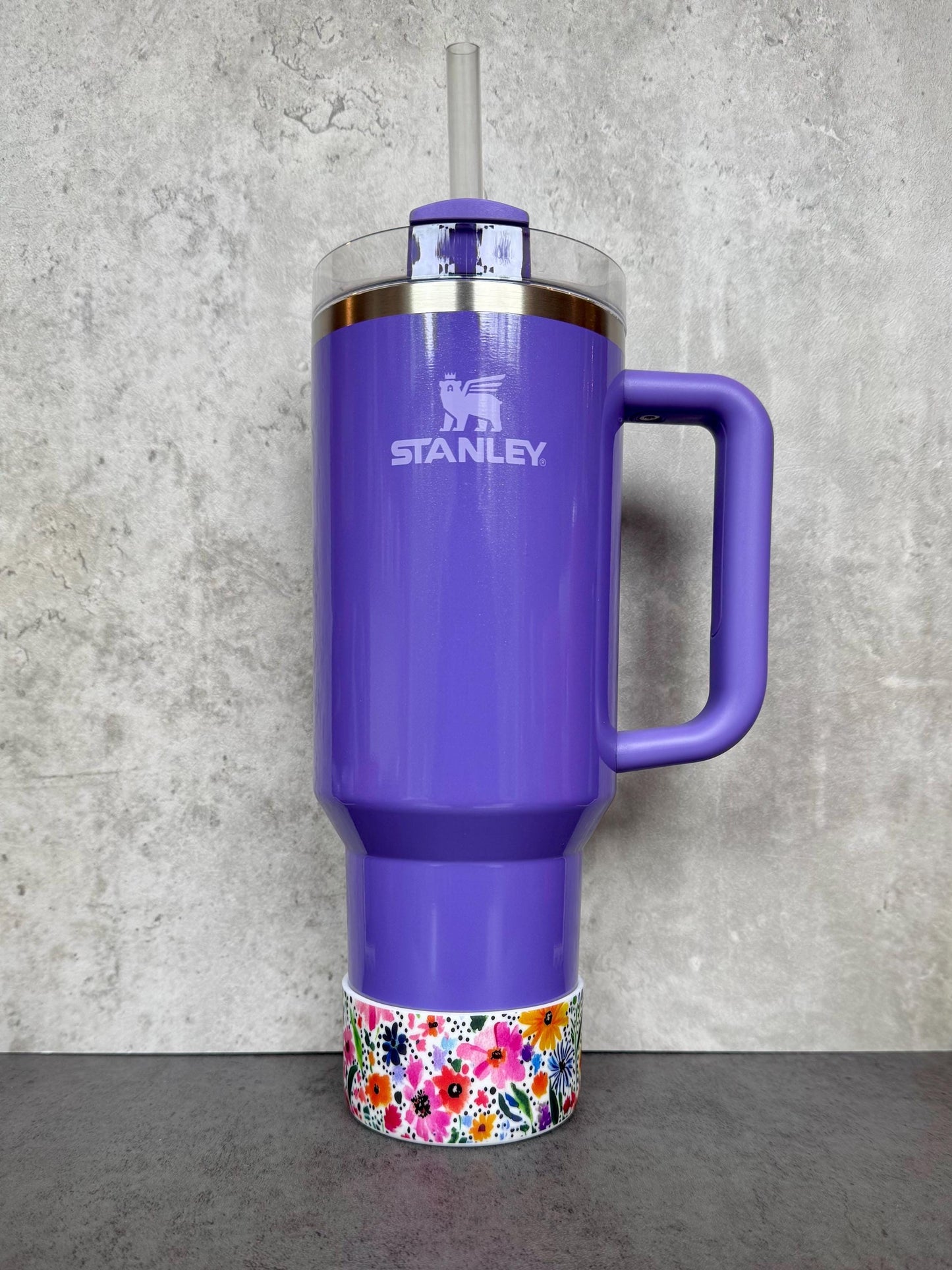 Polka Dot Floral - Silicone Stanley Tumbler Boot 20-40oz