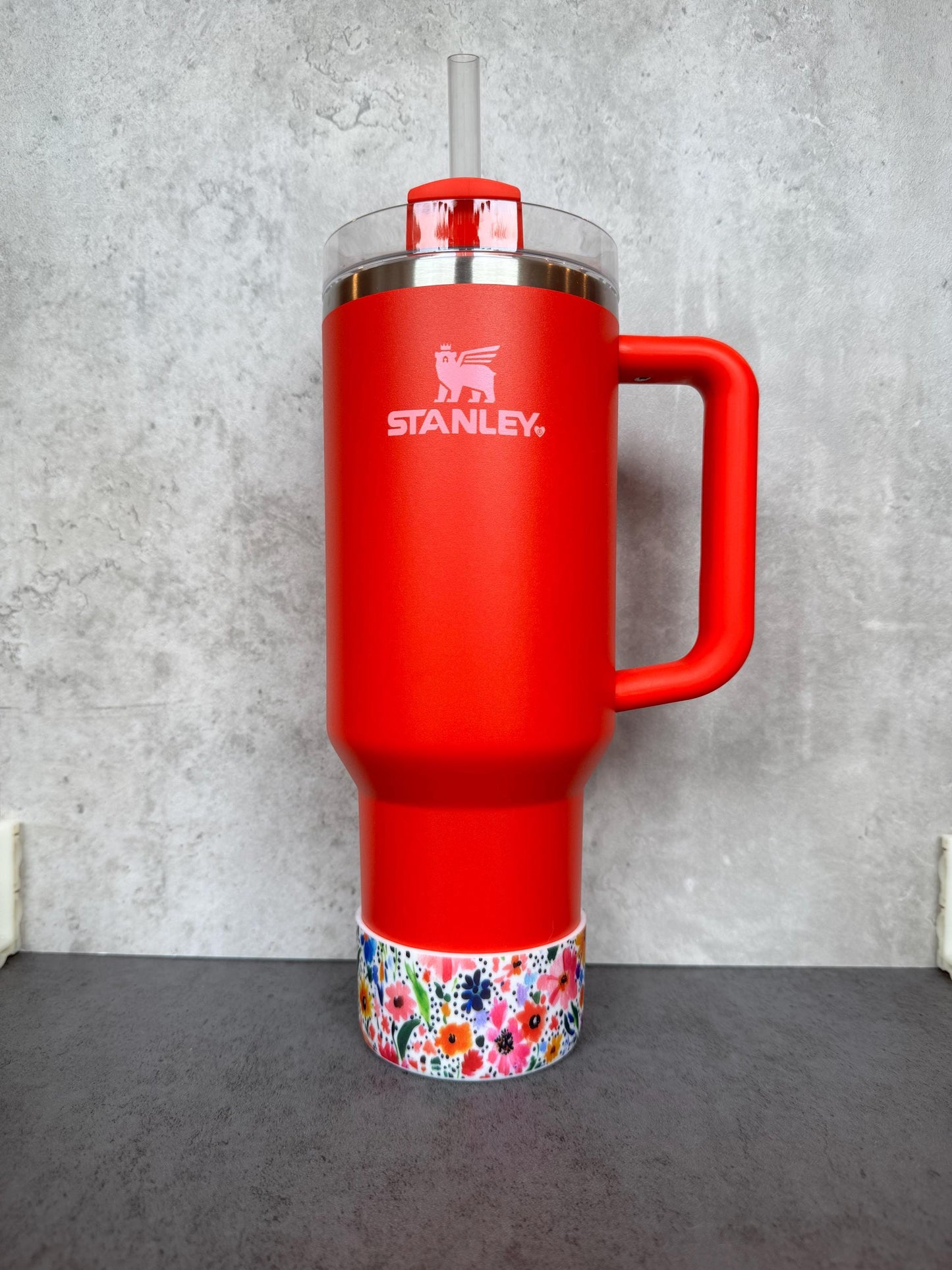 Polka Dot Floral - Silicone Stanley Tumbler Boot 20-40oz