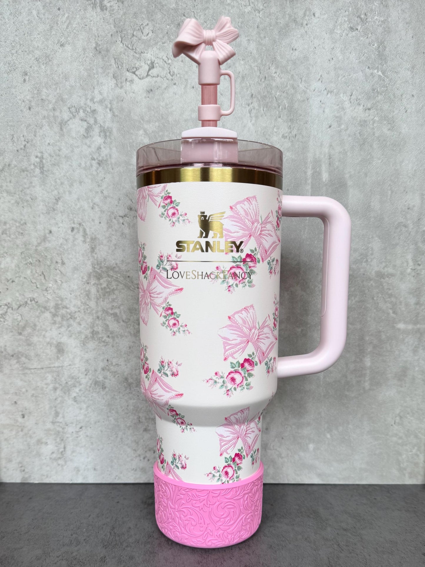 The Baroque Collection - Peony Pink - Silicone Stanley Tumbler Boot 20-40oz