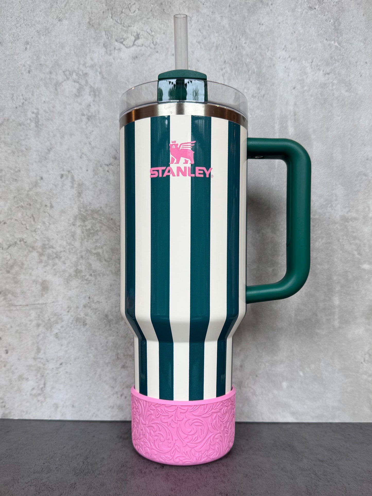 The Baroque Collection - Peony Pink - Silicone Stanley Tumbler Boot 20-40oz