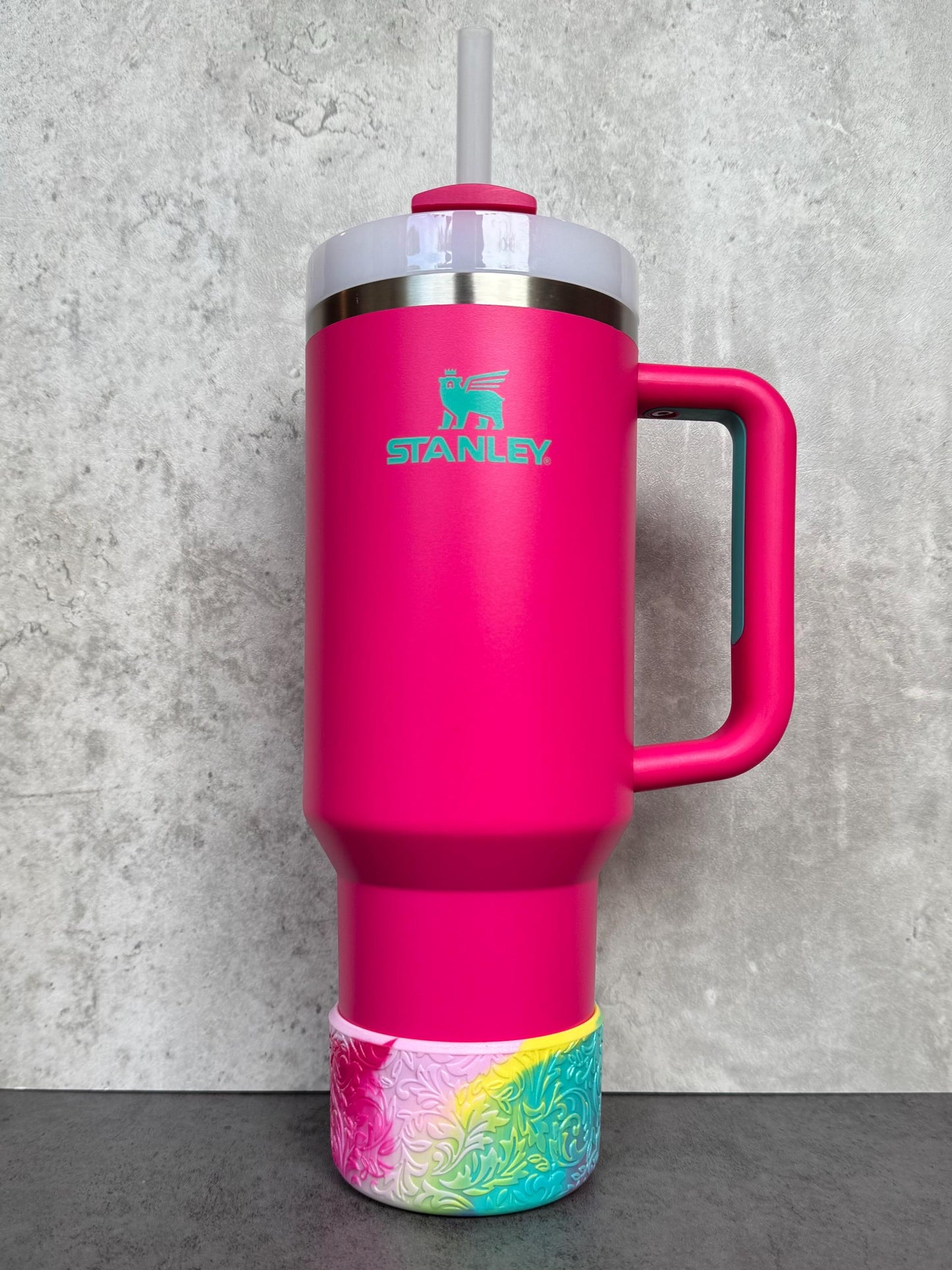 The Baroque Collection - Tropical Summer Blend Shimmer - Silicone Stanley Tumbler Boot 20-40oz