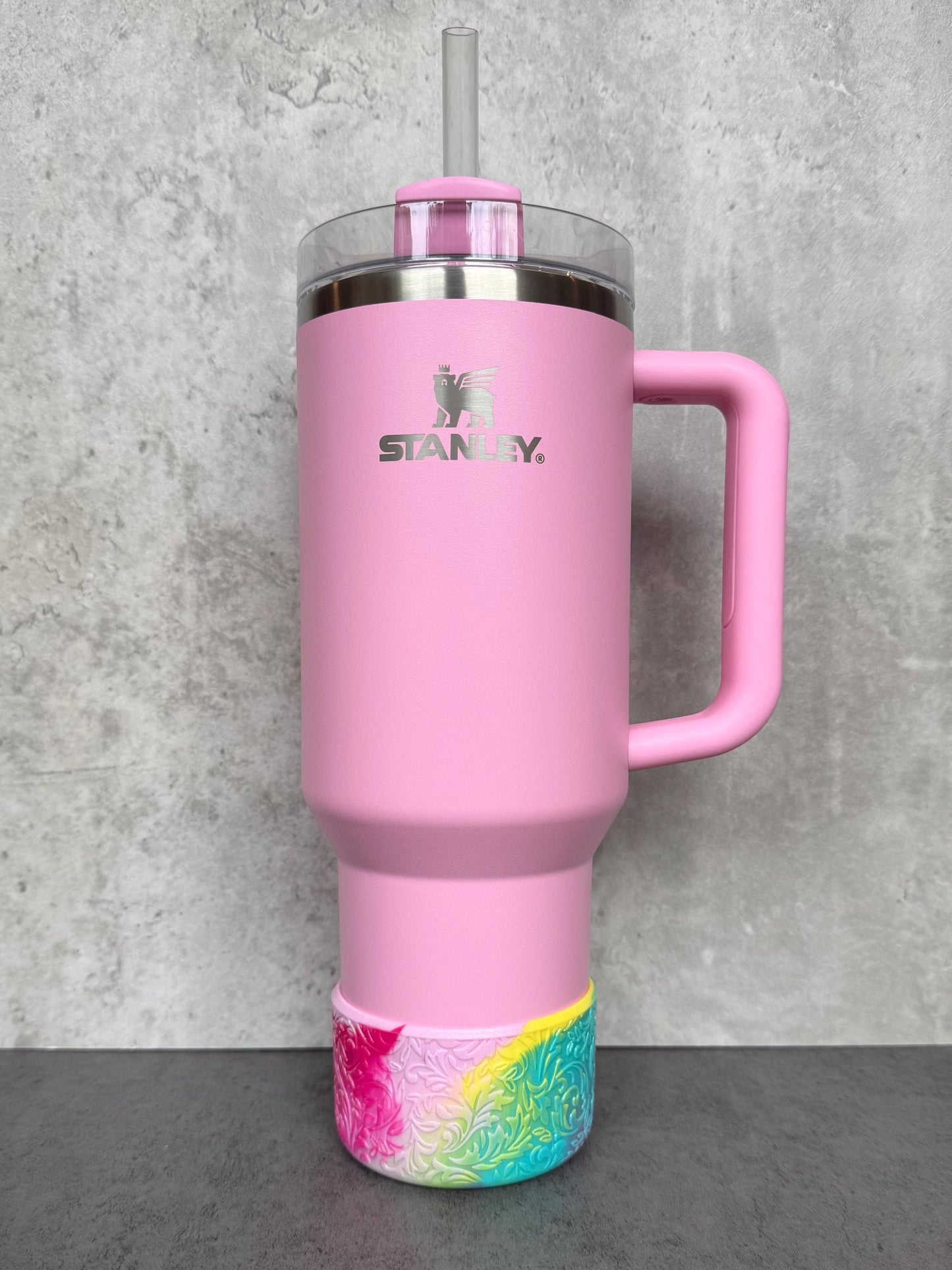 The Baroque Collection - Tropical Summer Blend Shimmer - Silicone Stanley Tumbler Boot 20-40oz