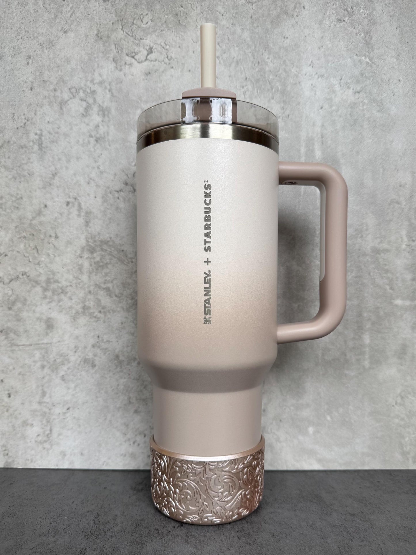 The Baroque Collection - Rose Gold Metallic - Silicone Stanley Tumbler Boot 20-40oz