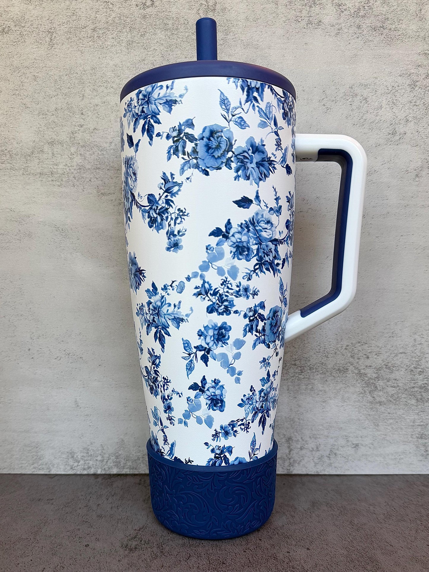 The Baroque Collection - Navy - Silicone Tumbler Boot 20-40oz