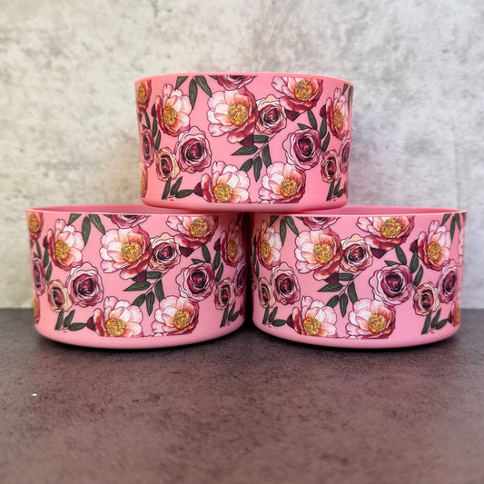 Blushing Birthday Blooms Limited Edition Set - Silicone Tumbler Boot and Sparkly Straw 20-40oz