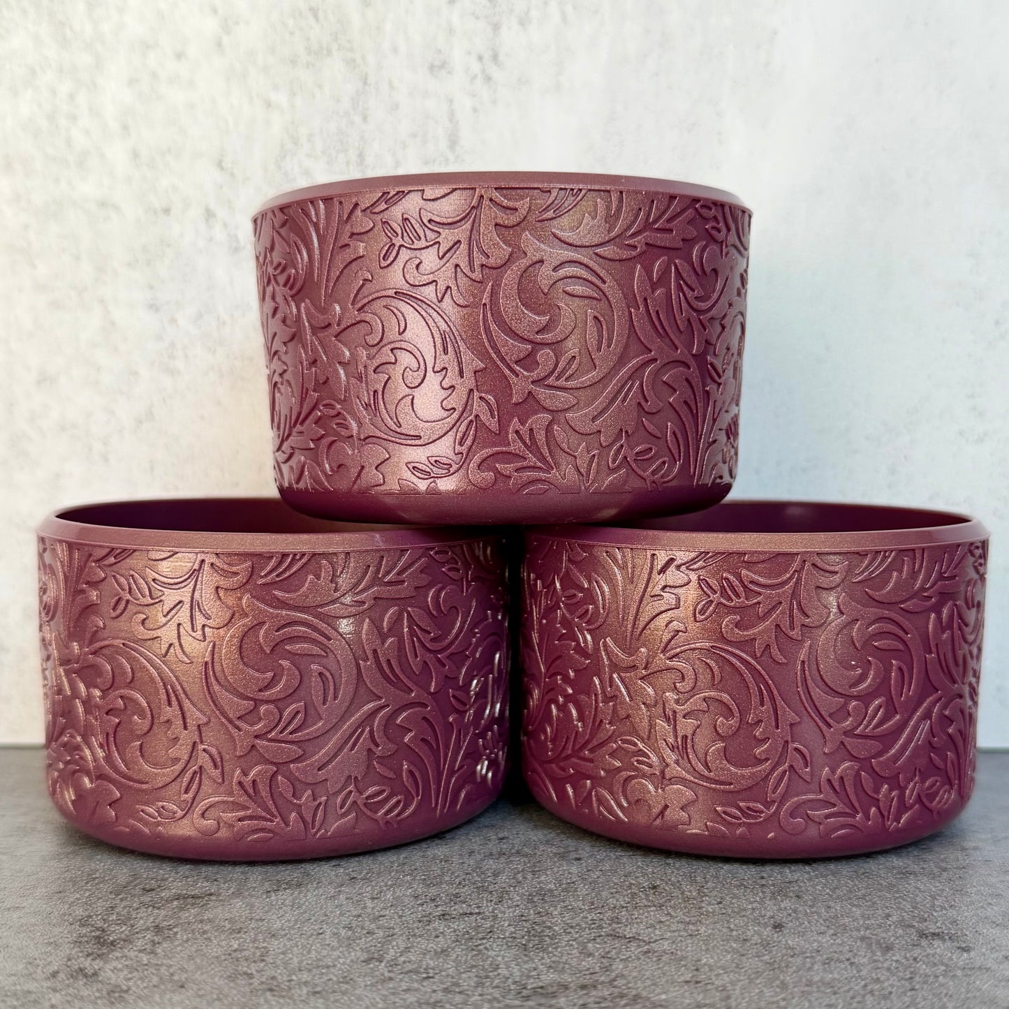 The Baroque Collection - Plum Metallic - Silicone Tumbler Boot 20-40oz