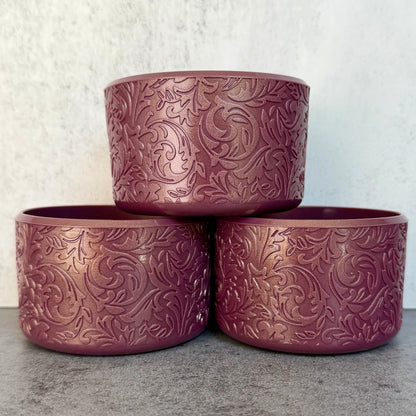 The Baroque Collection - Plum Metallic - Silicone Tumbler Boot 20-40oz