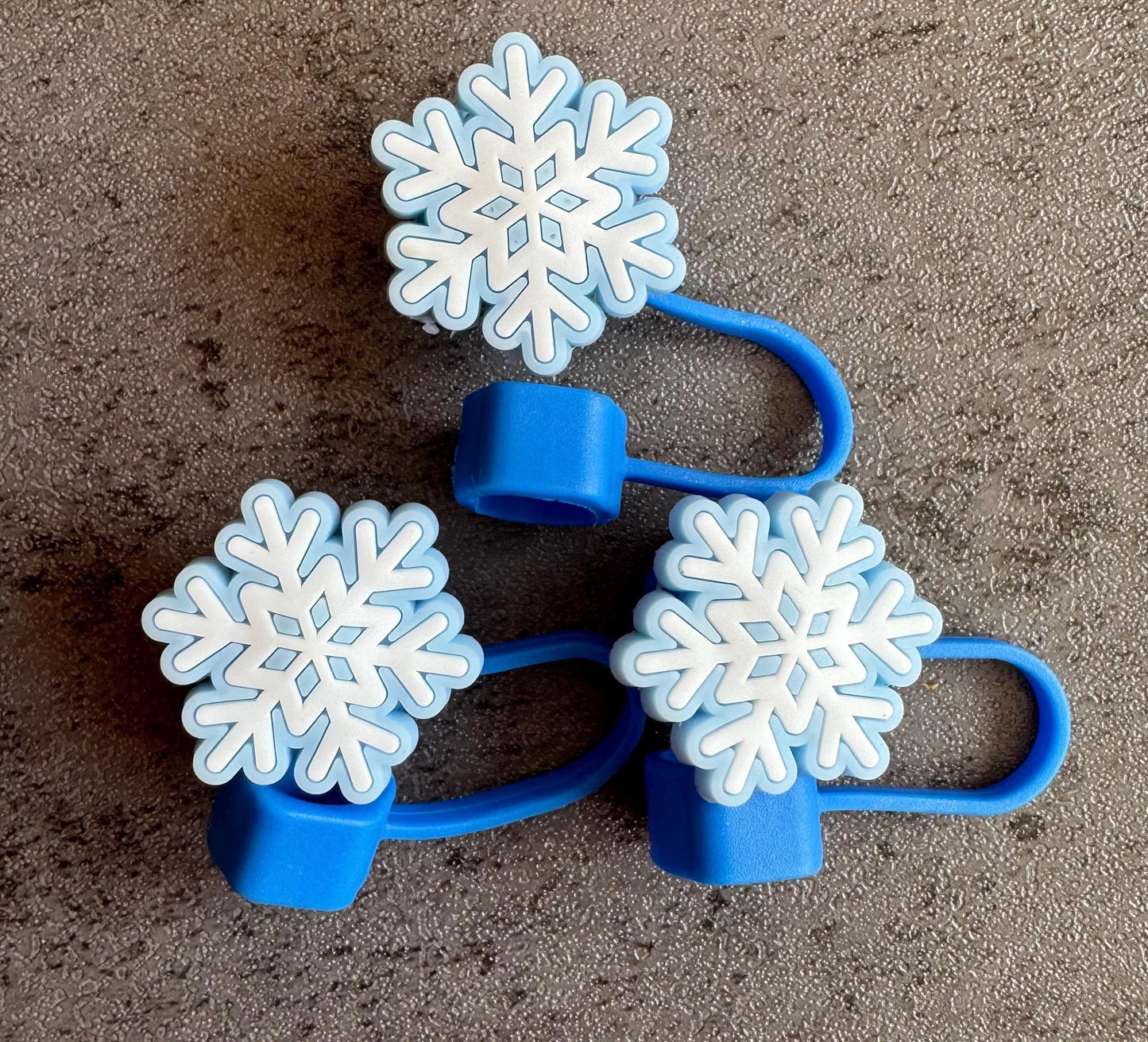 Snowflake Blue 10mm Straw Topper