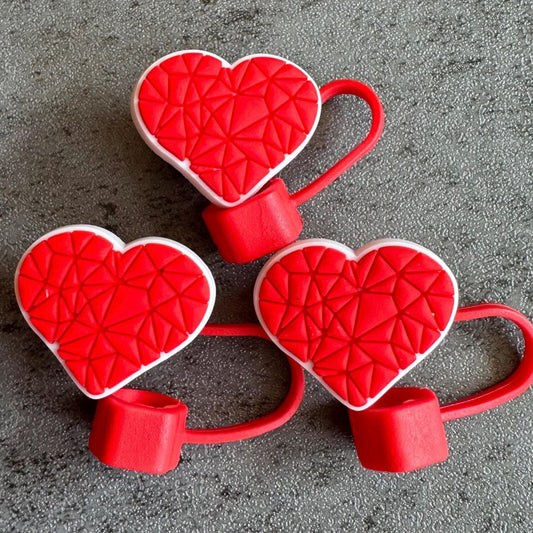 Valentine Mosaic Heart 10mm Straw Topper