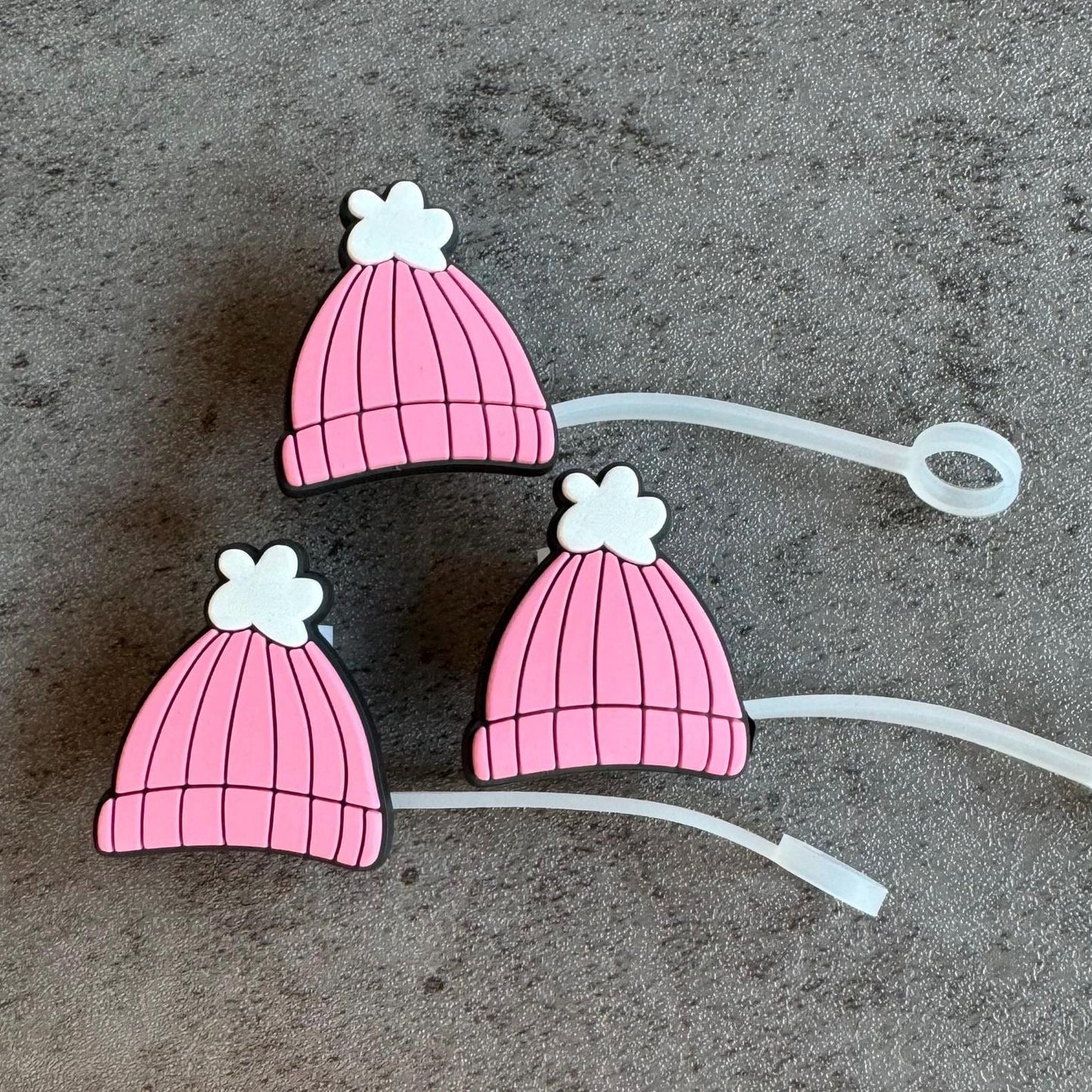 Cozy Pink Hat 10mm Straw Topper