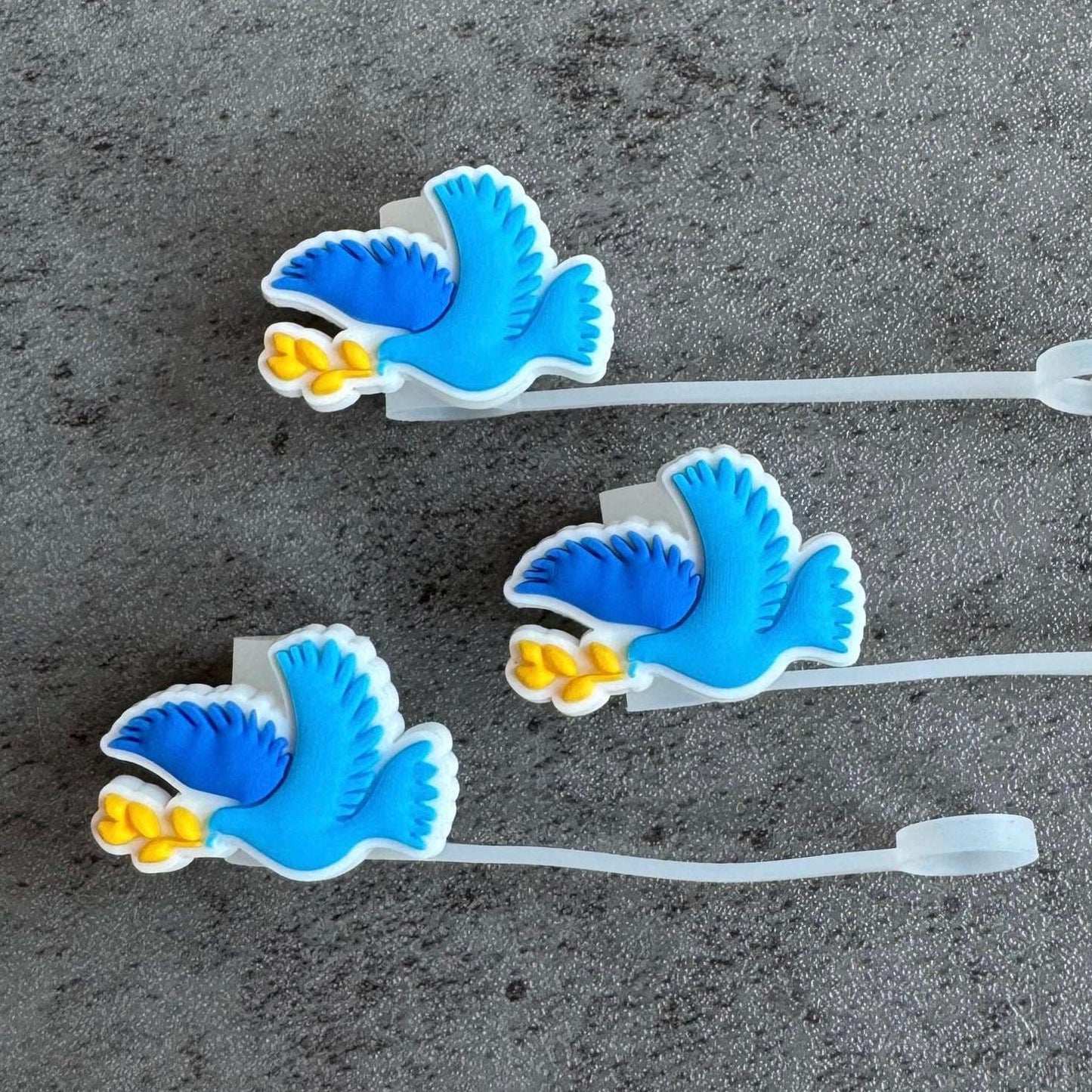 Hanukkah Dove of Peace 10mm Straw Topper