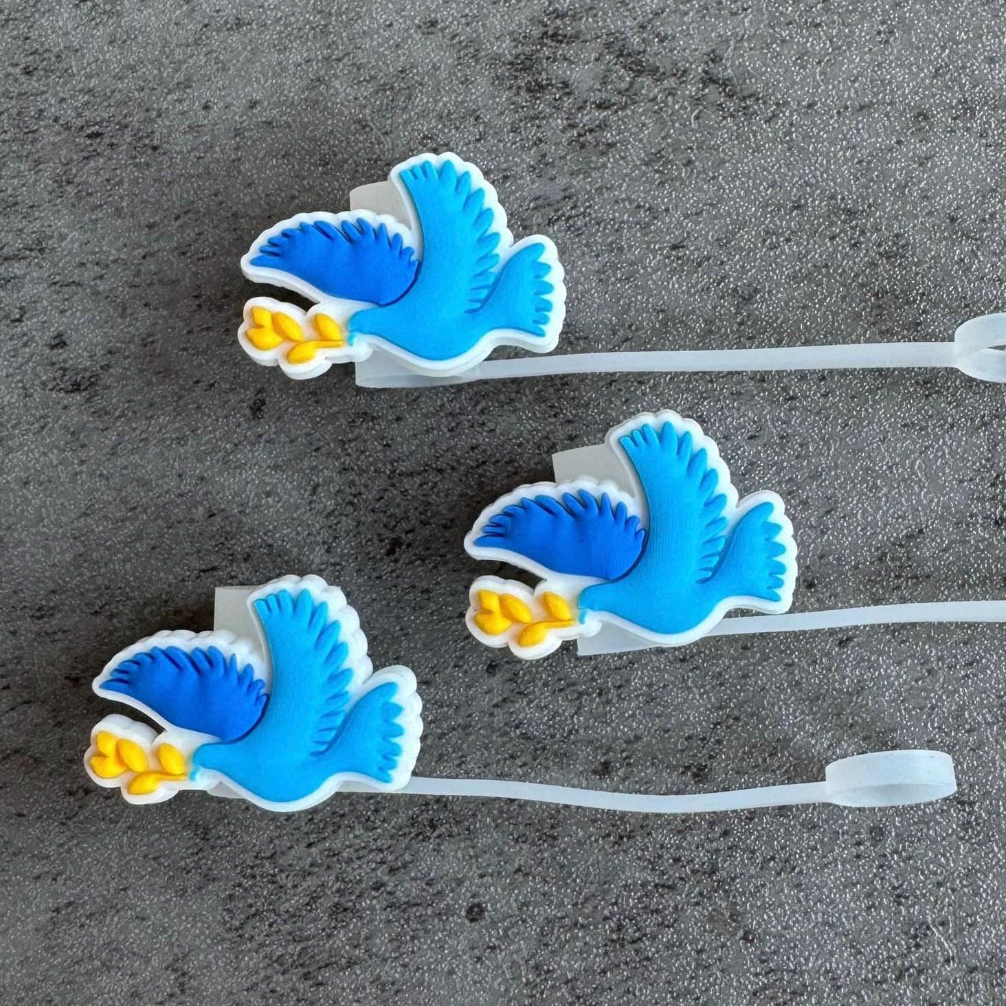 Hanukkah Dove of Peace 10mm Straw Topper