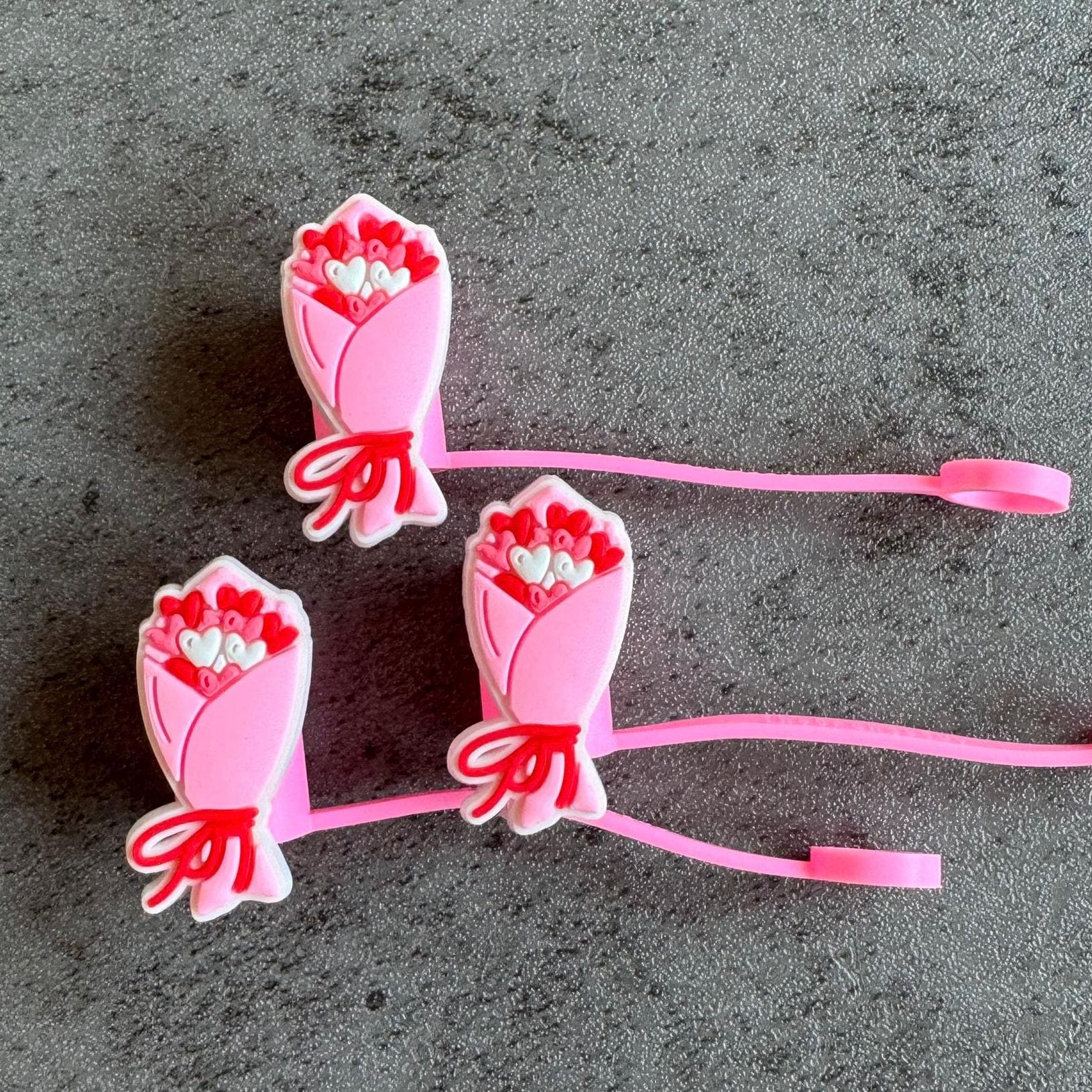 Heart Bouquet 10mm Straw Topper