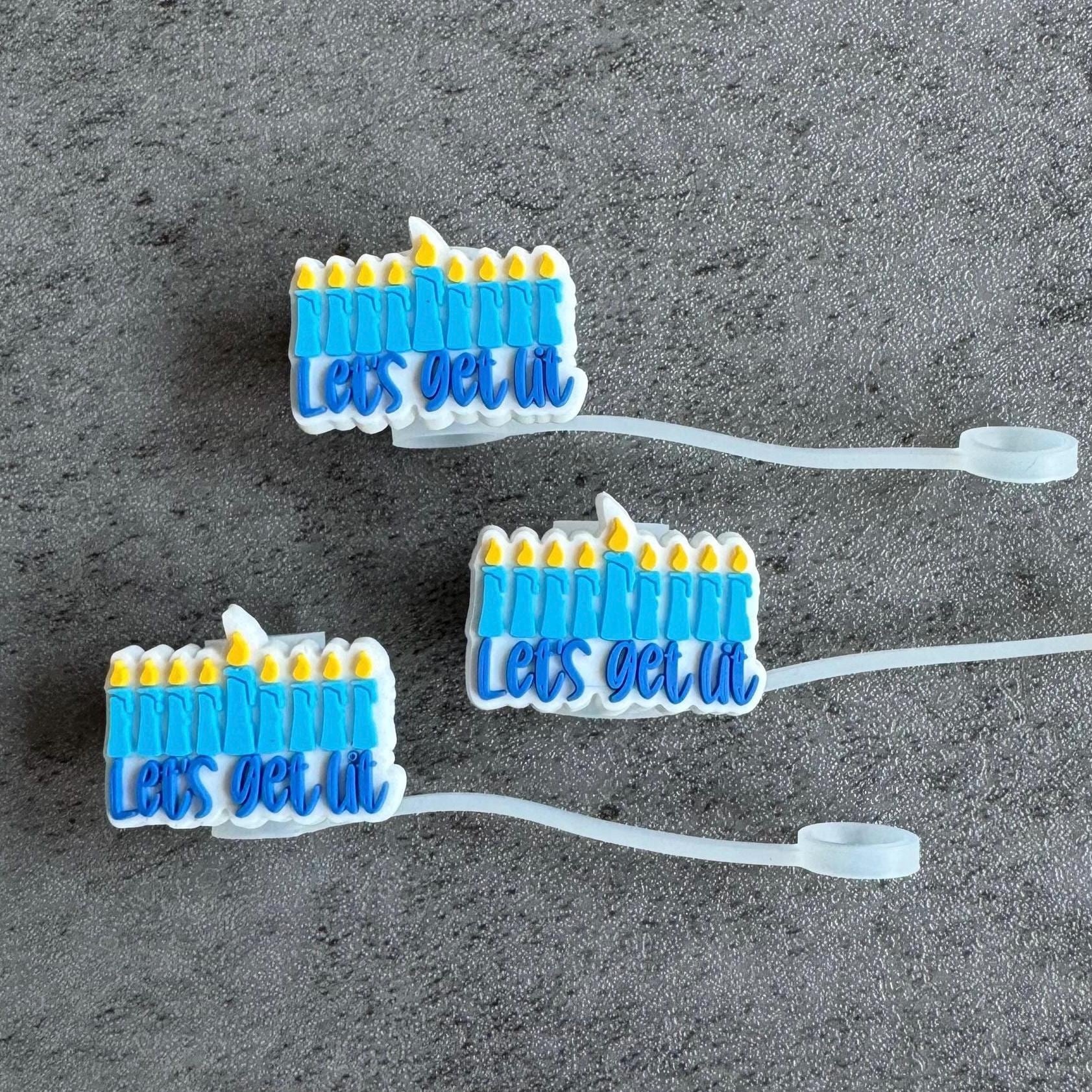 Hanukkah ‘Let’s Get Lit’ Menorah 10mm Straw Topper
