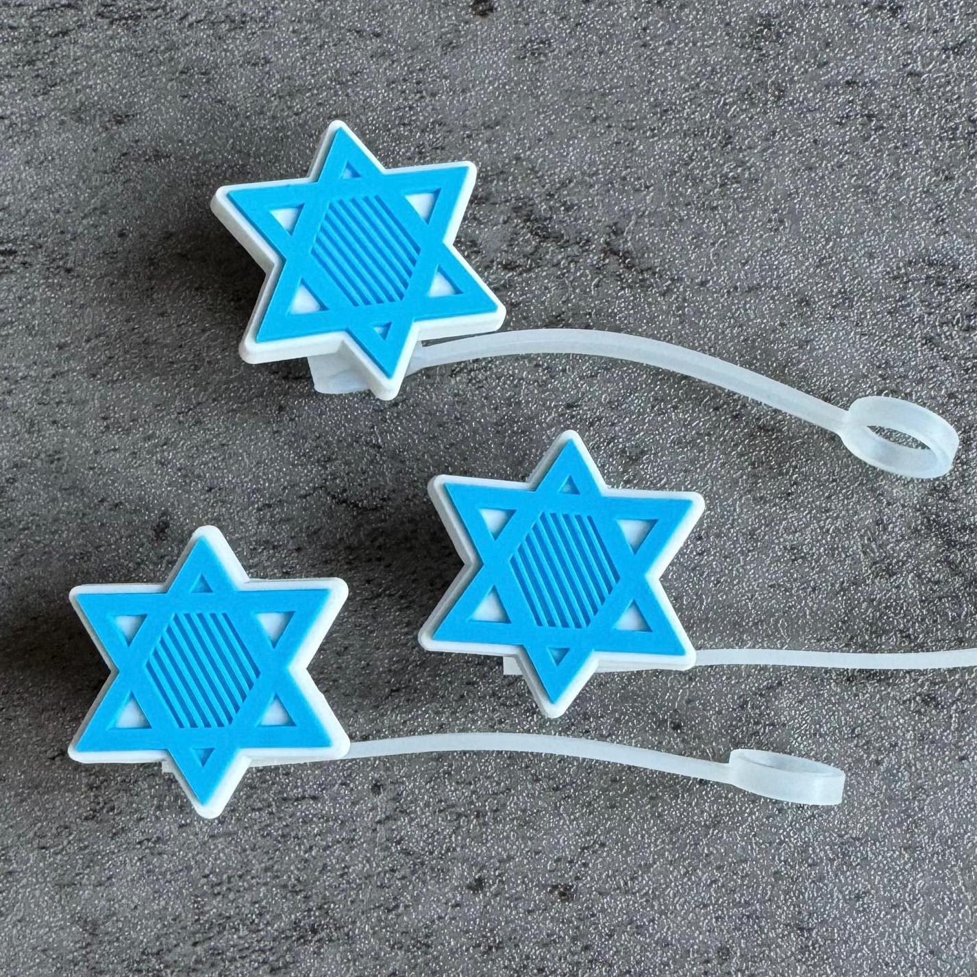 Star of David Modern 10mm Straw Topper