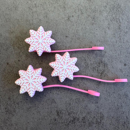 Snowflake Pink 10mm Straw Topper