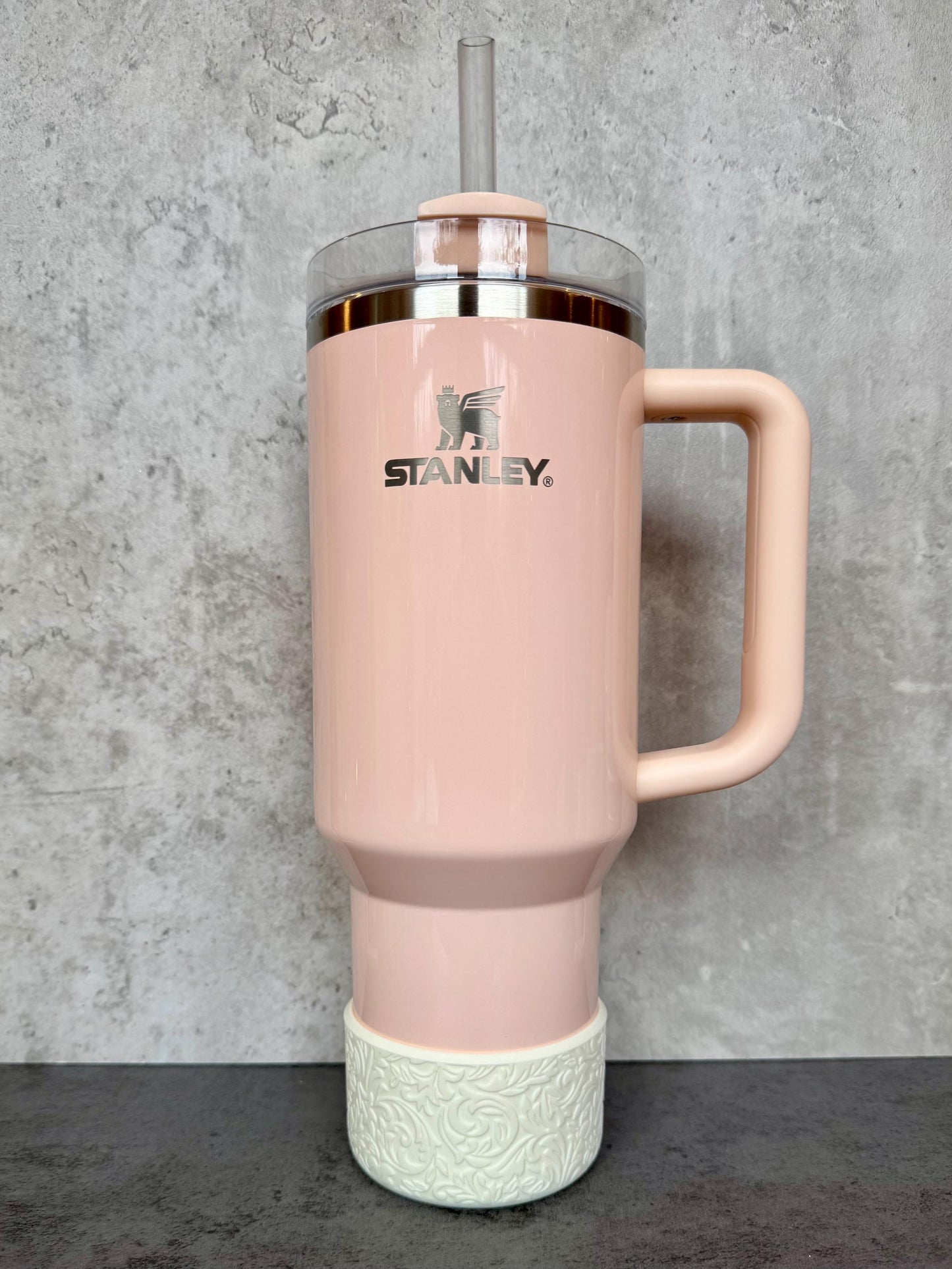 The Baroque Collection - Crème - Silicone Stanley Tumbler Boot 20-40oz