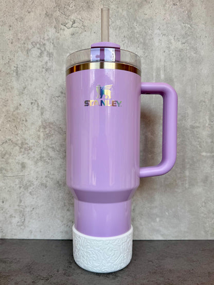 The Baroque Collection - Blanc - Silicone Stanley Tumbler Boot 20-40oz