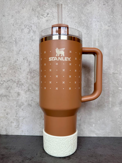 The Baroque Collection - Crème - Silicone Stanley Tumbler Boot 20-40oz