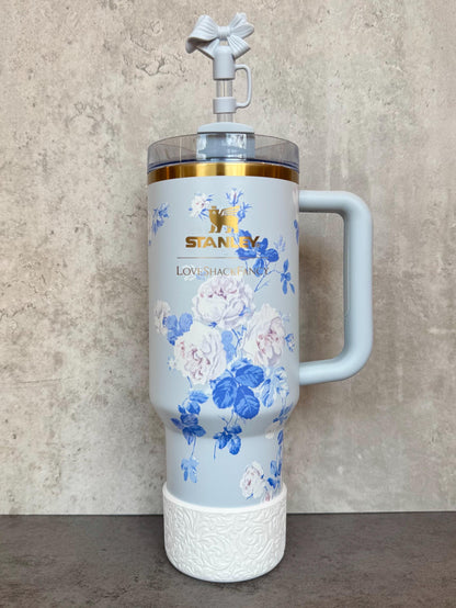 The Baroque Collection - Blanc - Silicone Stanley Tumbler Boot 20-40oz
