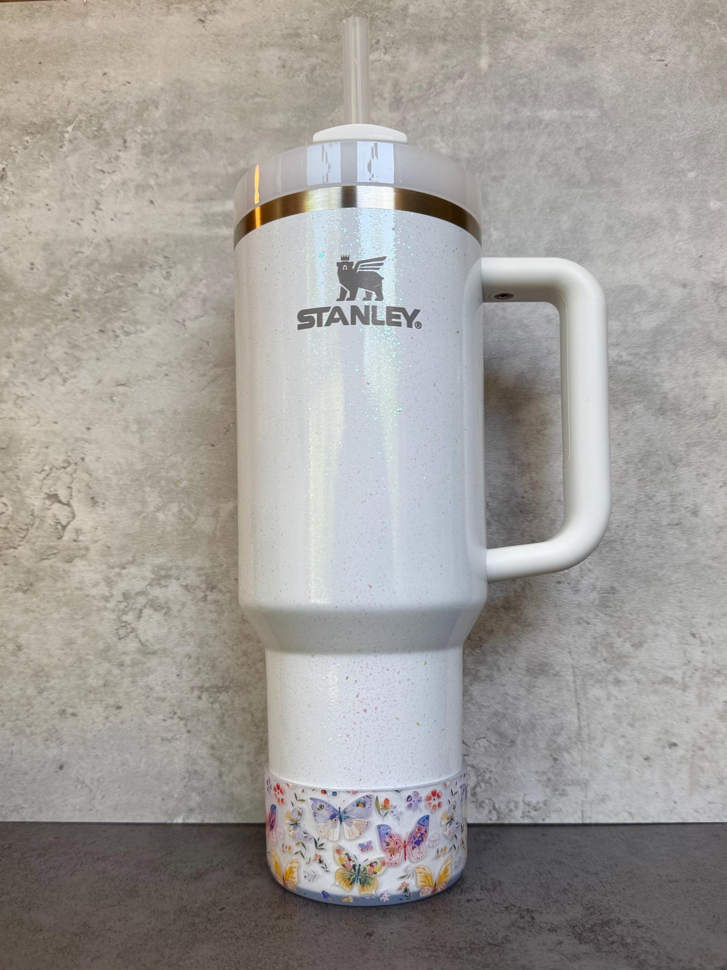 Paintbrush Butterflies - Silicone Stanley Tumbler Boot 20-40oz