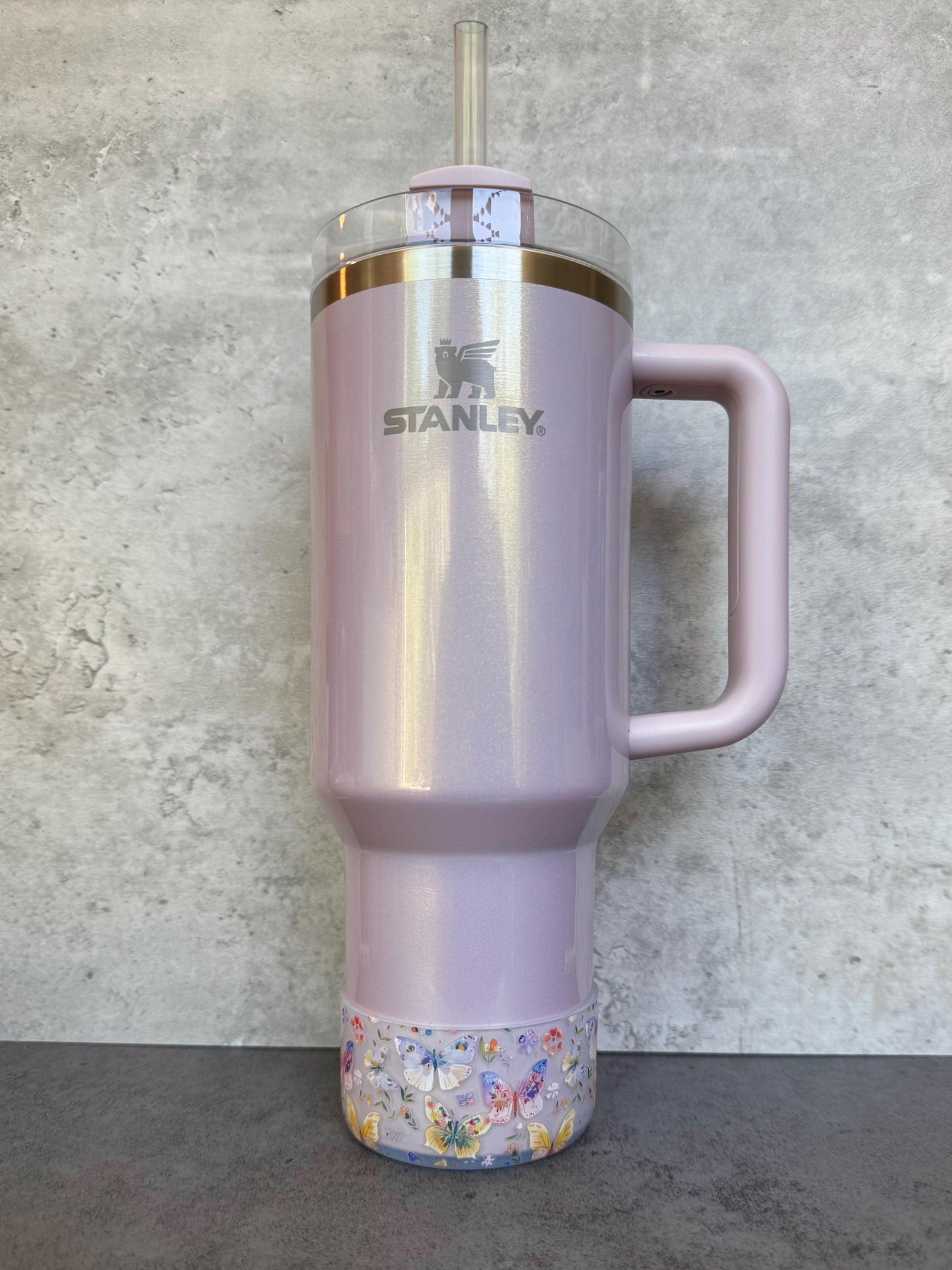 Paintbrush Butterflies - Silicone Stanley Tumbler Boot 20-40oz