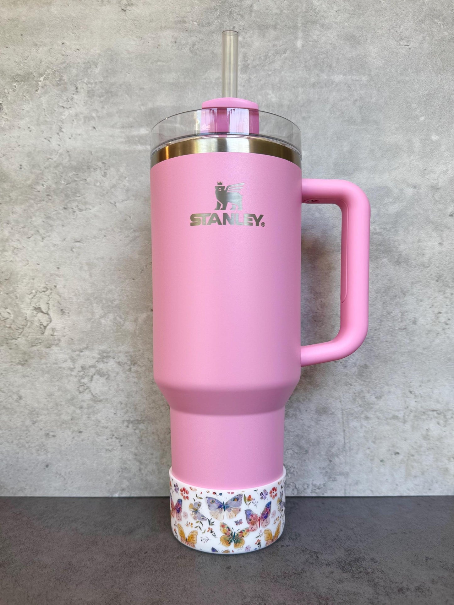 Paintbrush Butterflies - Silicone Stanley Tumbler Boot 20-40oz