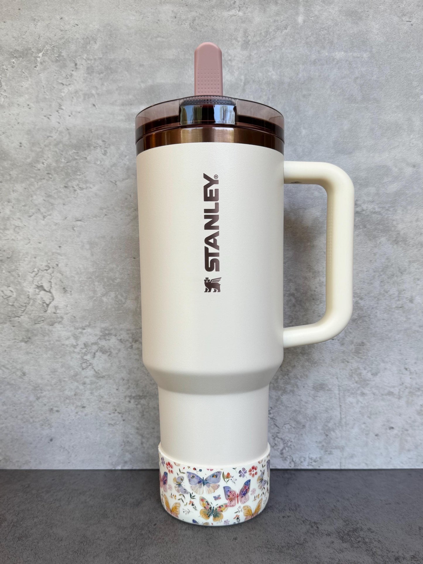 Paintbrush Butterflies - Silicone Stanley Tumbler Boot 20-40oz