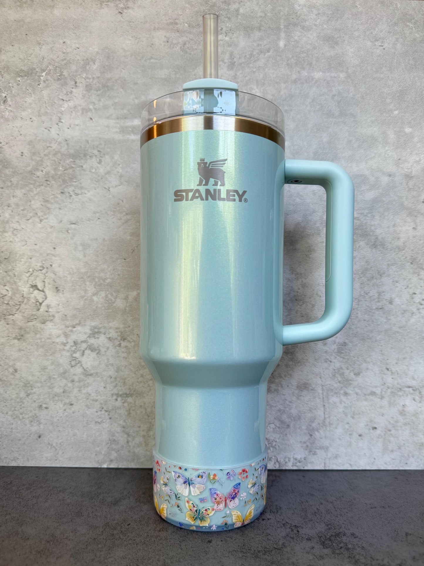 Paintbrush Butterflies - Silicone Stanley Tumbler Boot 20-40oz