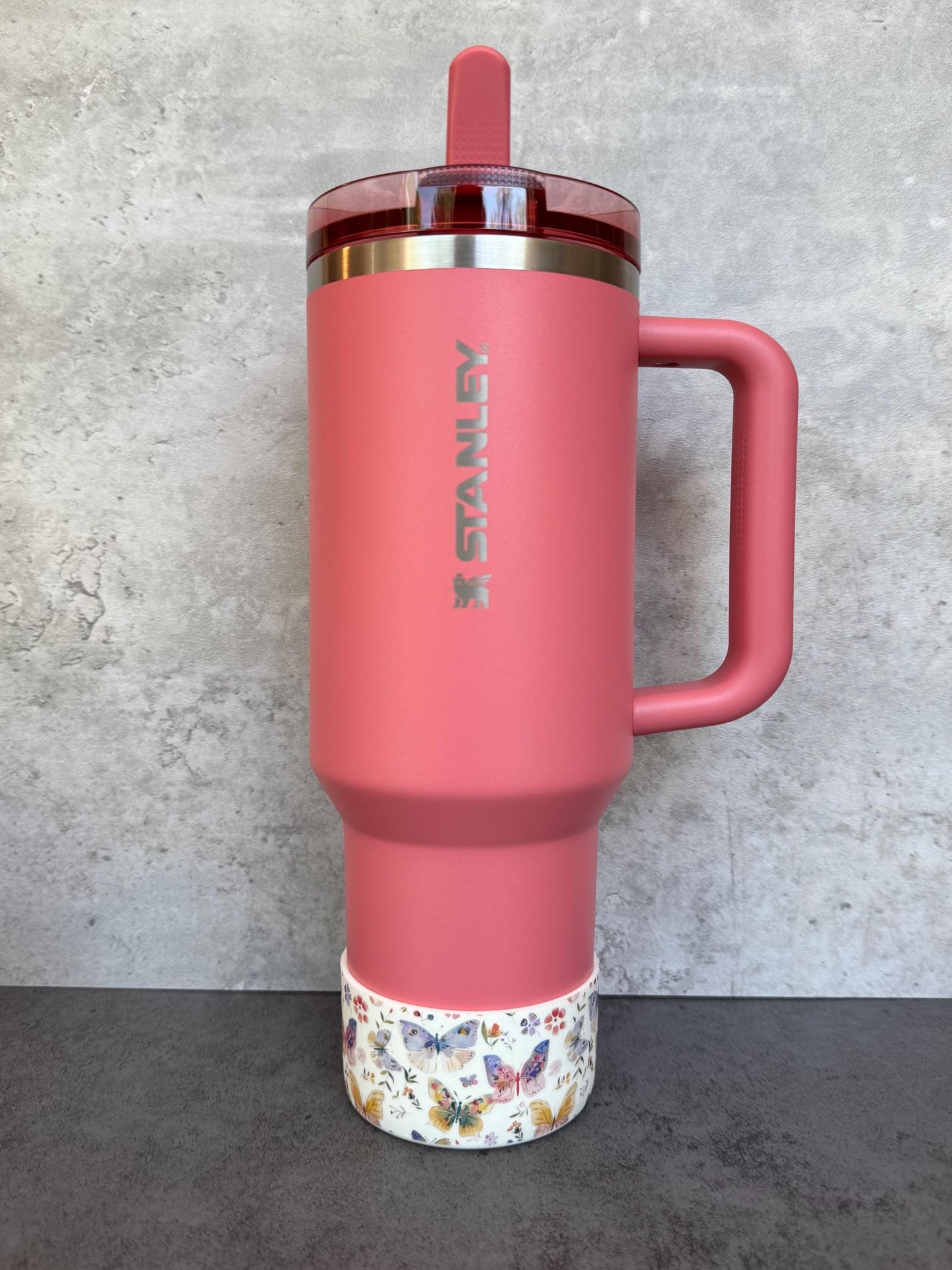 Paintbrush Butterflies - Silicone Stanley Tumbler Boot 20-40oz