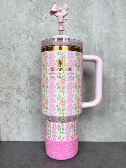 The Baroque Collection - Peony Pink - Silicone Stanley Tumbler Boot 20-40oz