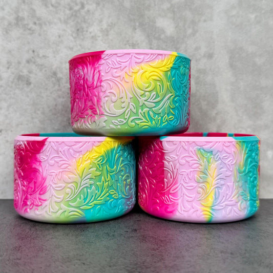 The Baroque Collection - Tropical Summer Blend Shimmer - Silicone Stanley Tumbler Boot 20-40oz