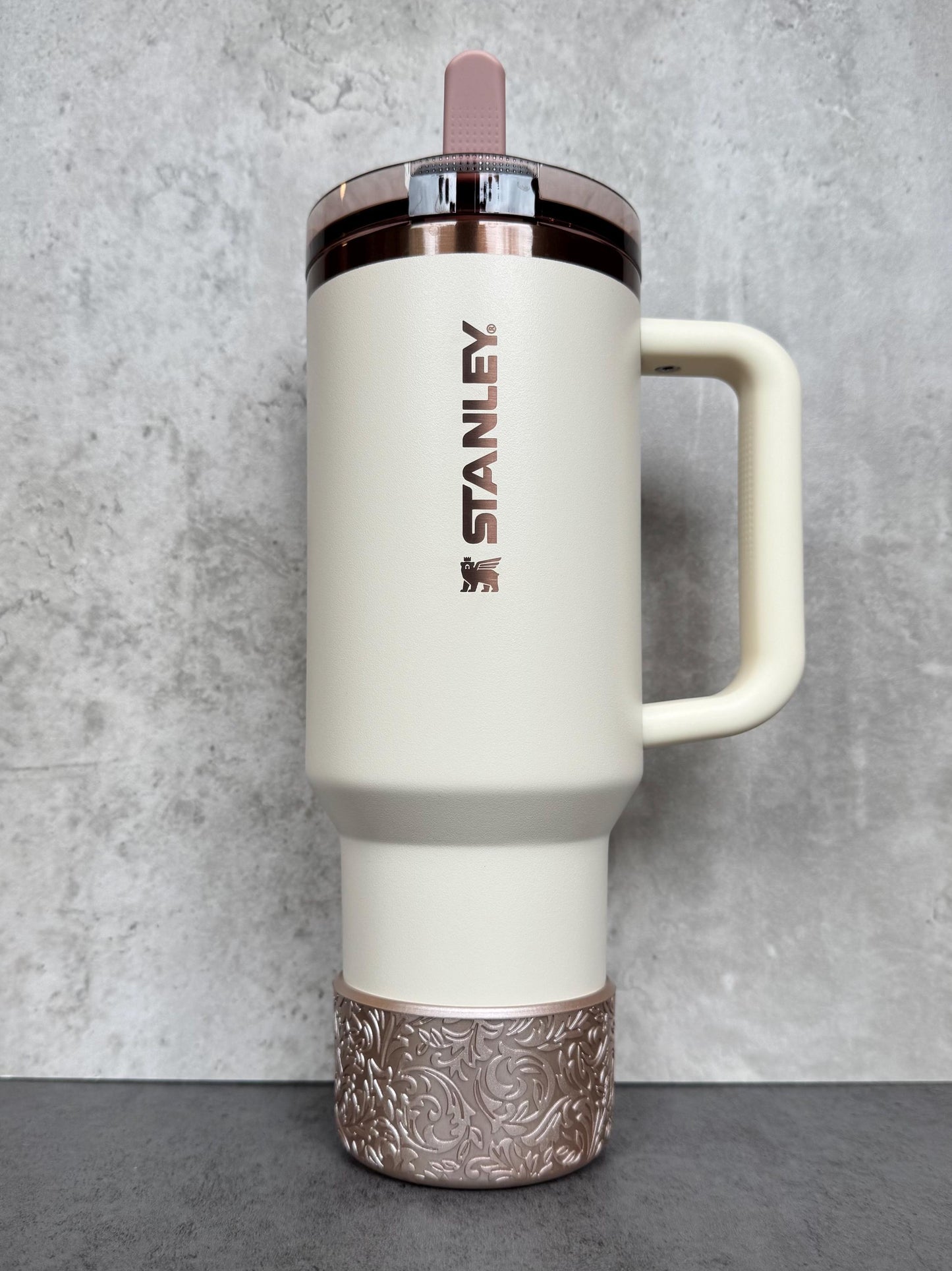 The Baroque Collection - Rose Gold Metallic - Silicone Stanley Tumbler Boot 20-40oz